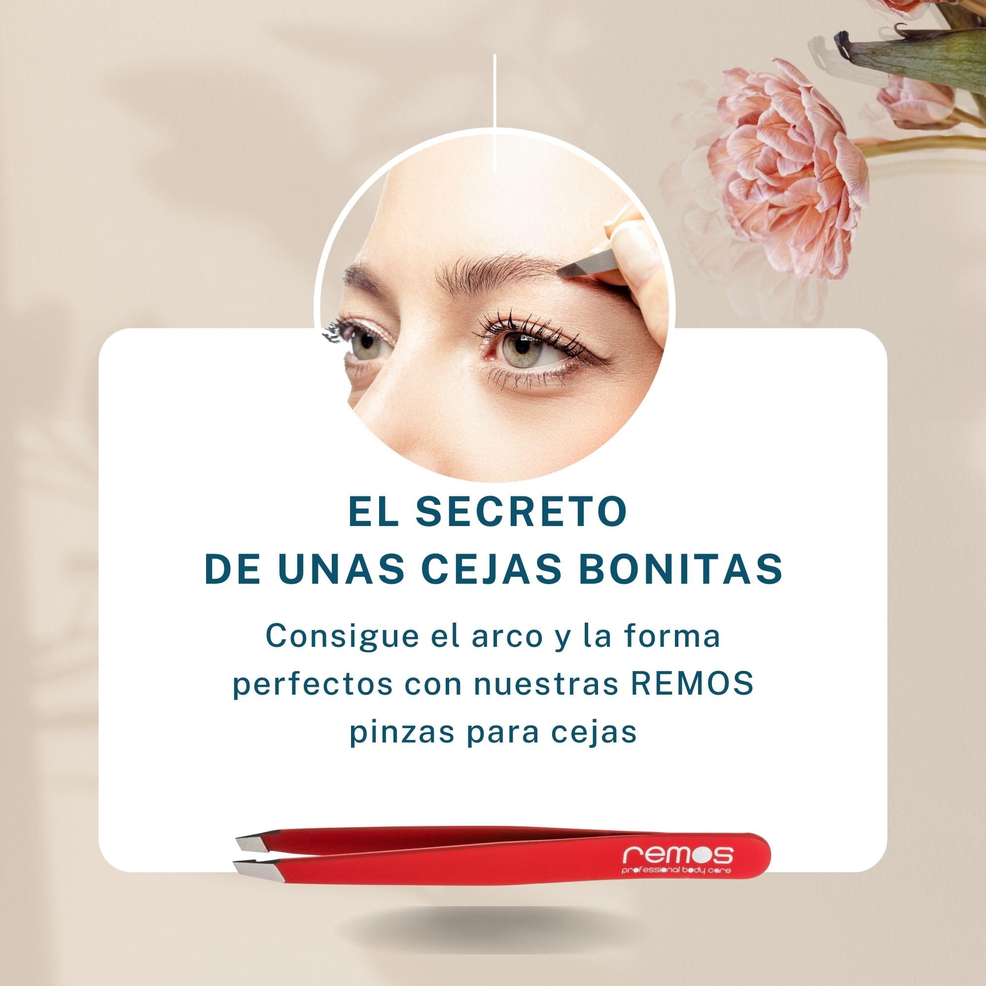 REMOS Pinzas de acero inoxidable para cejas que eliminan pelos más finos rojo — view 7