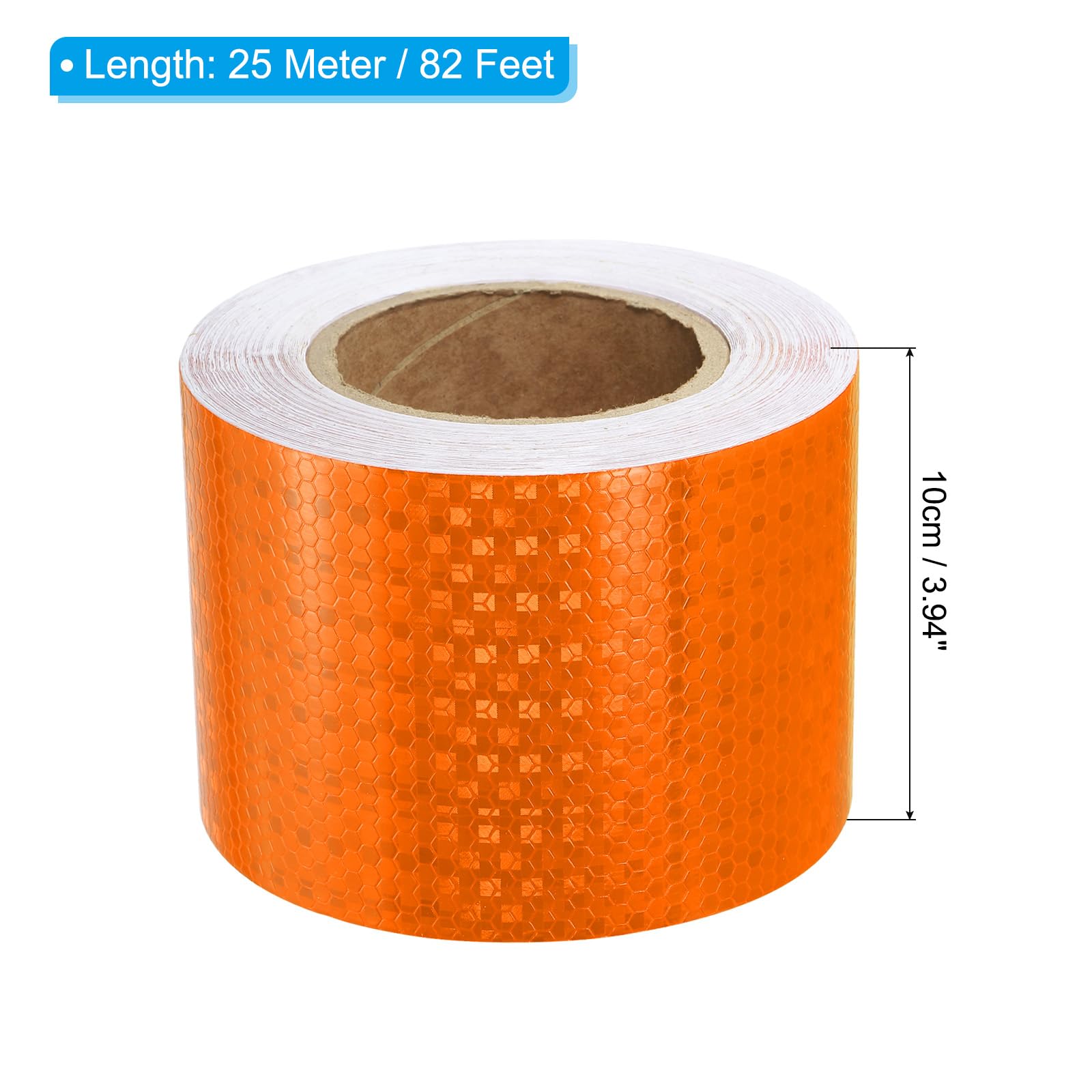 PATIKIL Cinta reflectante, 1 rollo de 4 pulgadas x 82 pies, impermeable, autoadhesiva, de alta visibilidad, precaución, advertencia, cinta reflectora de seguridad para camiones, remolques, coches