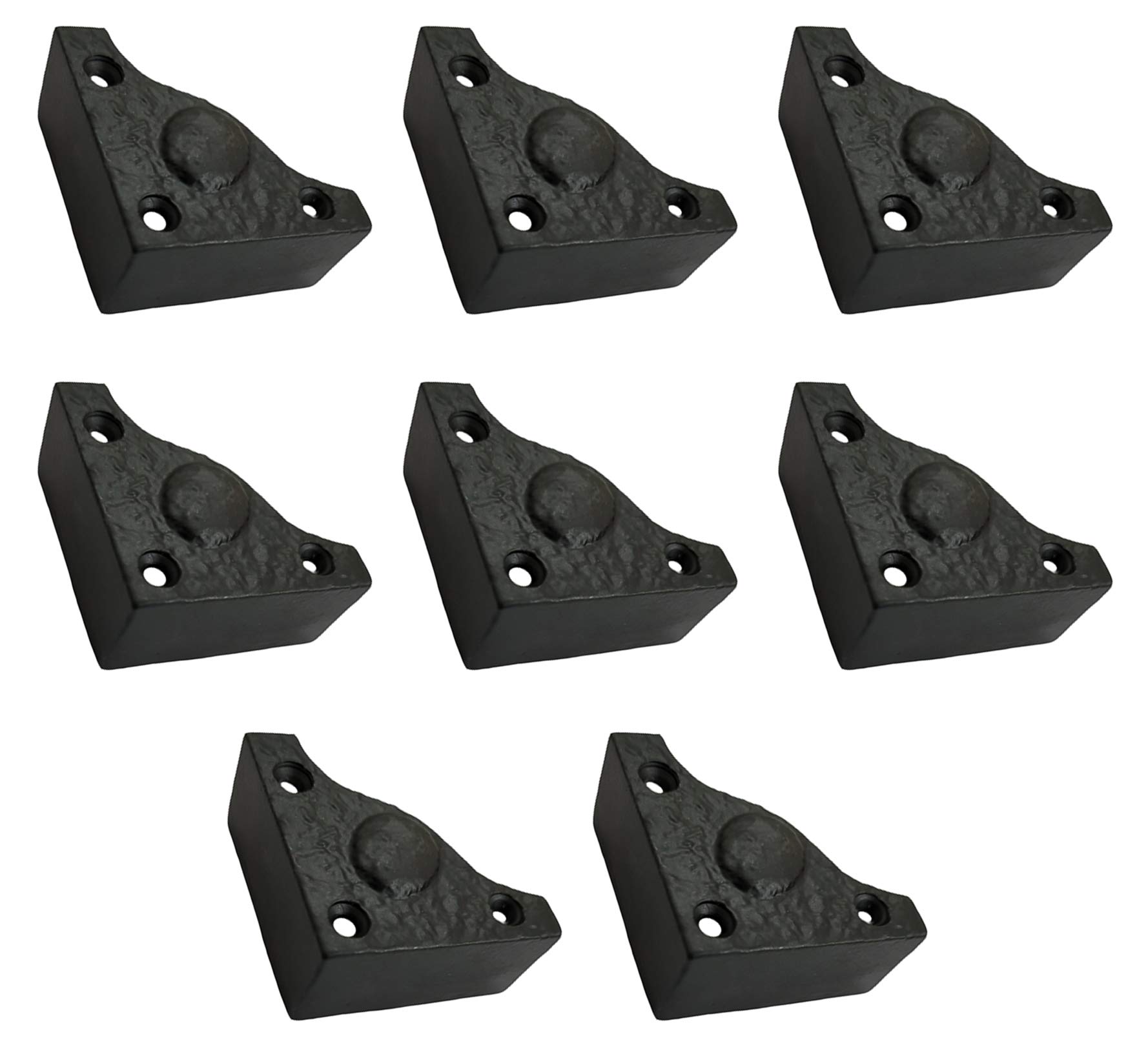 Adonai Hardware "Bamah" Black Antique Iron L-Corner (Supplied as 8 Pieces per Pack) - Black Powder Coated