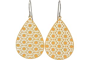 Mustard Yellow Dangle Earrings: Lightweight and Hypoallergenic