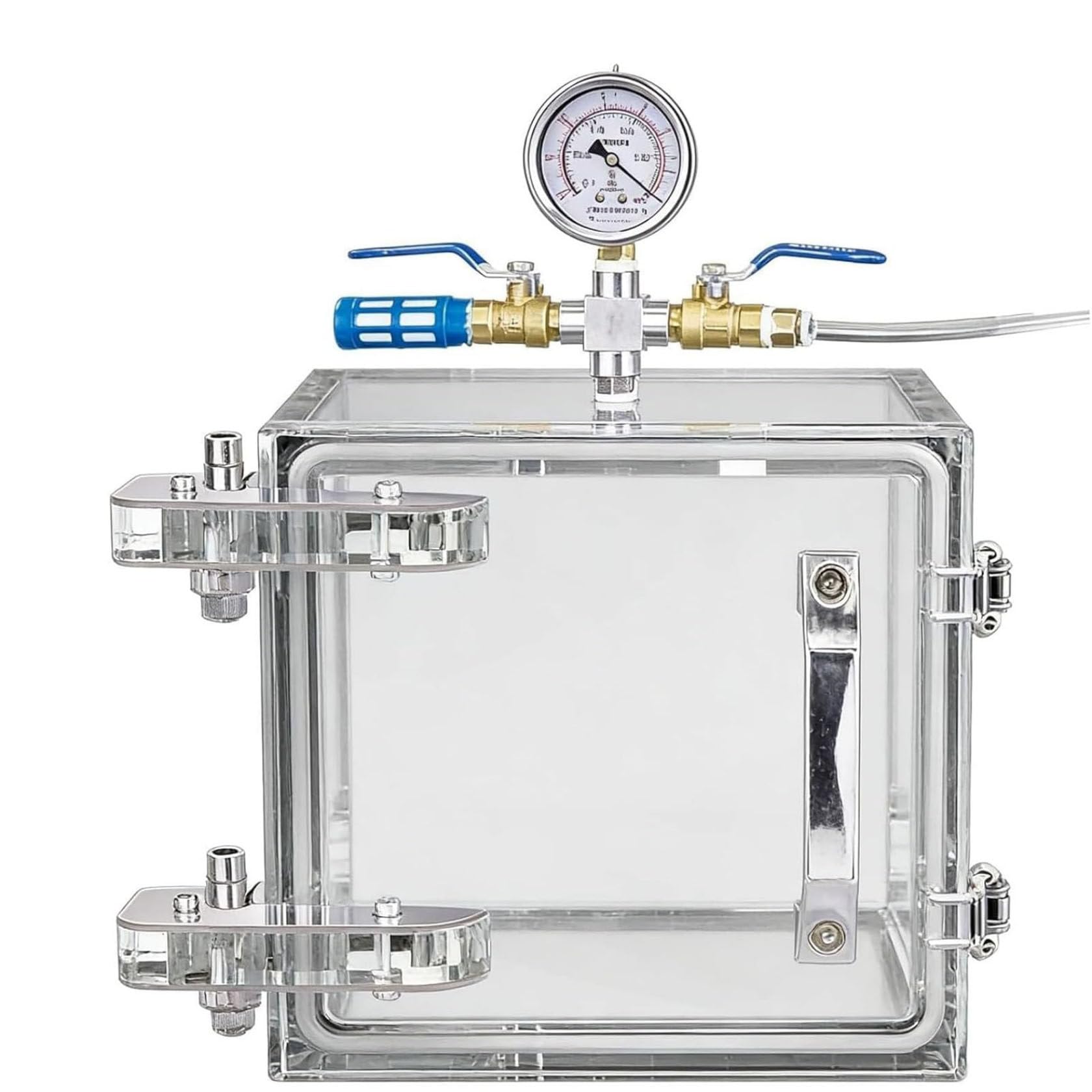 ZHIXUMM 2.1 Gallonvacuum Degassing Chamber Kit With Gauge Acrylic Degassing Box, Clear Degassing Box Kit, Degassing Chamber Kit For Resin, Silicone And Epoxies 20 * 20CM
