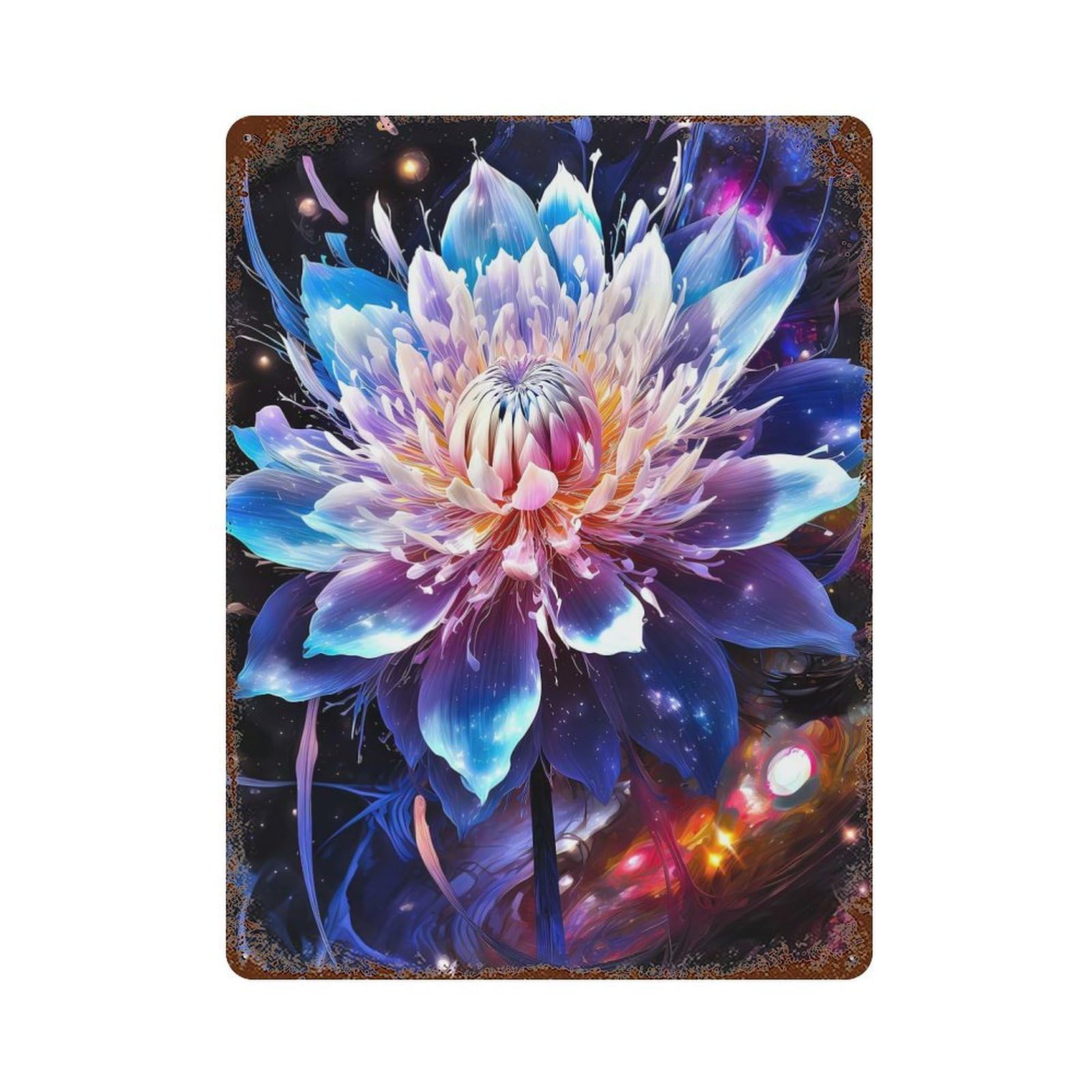 Flower Surreal 4 Vintage Rust Metal Sign 15.7"x11.8", Ideal for Cafe, Home Bar And Lounge Decor