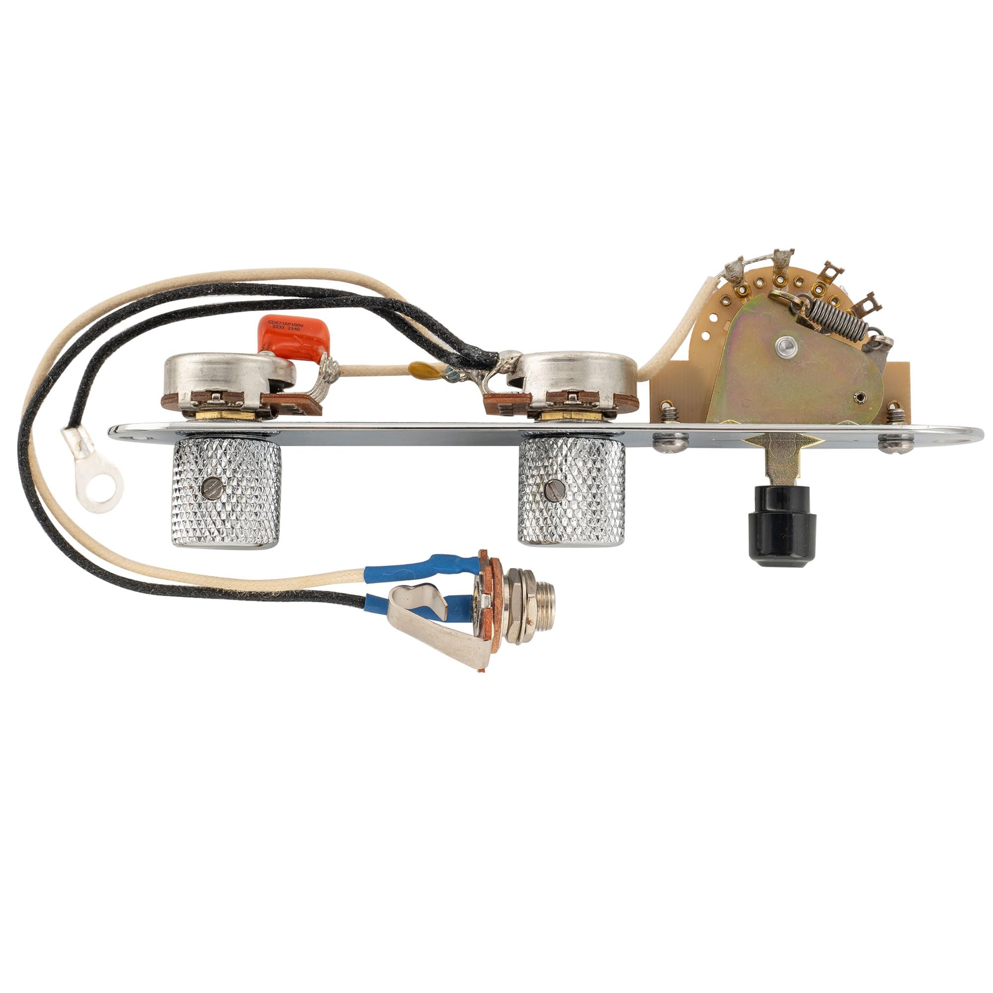 Musiclily Pro Guitarra Eléctrica Pre-cableado Kit de Electrónica para American Tele Style con Selector 3 Posiciones y 2A Potenciometros, Cromado