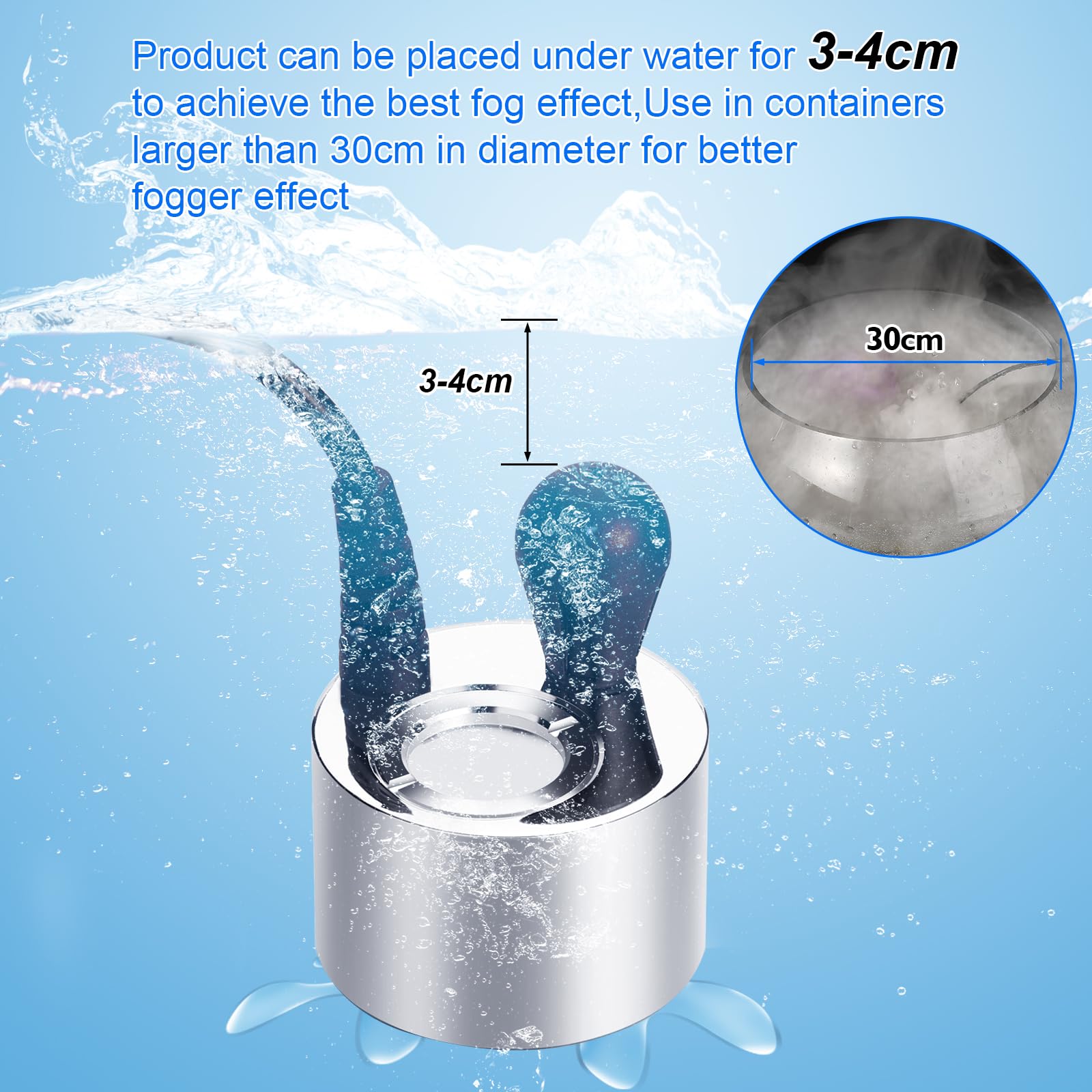 FITNATE Mist Maker Fogger, Aluminium ultraschall nebler, ultraschall Vernebler, mit Fogger Ceramics Discs, für Springbrunnen, Teich, Aquarium, Garten, viele Foggy-Effekt≥400mL/H