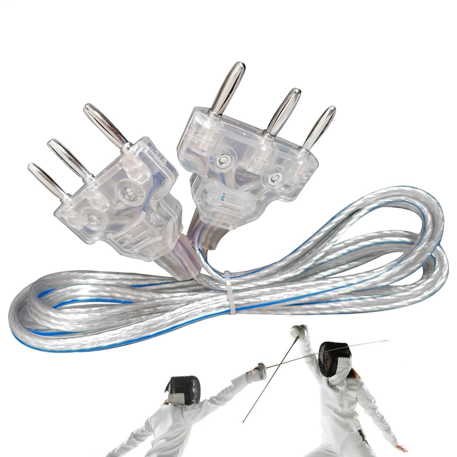 Kabel für manuelle Abschirmung – Stiftstecker leichtes Kabel für den Körper aus Edelstahl | für flexible Abschirmung mit Säbelschnur für Blume und Fechten