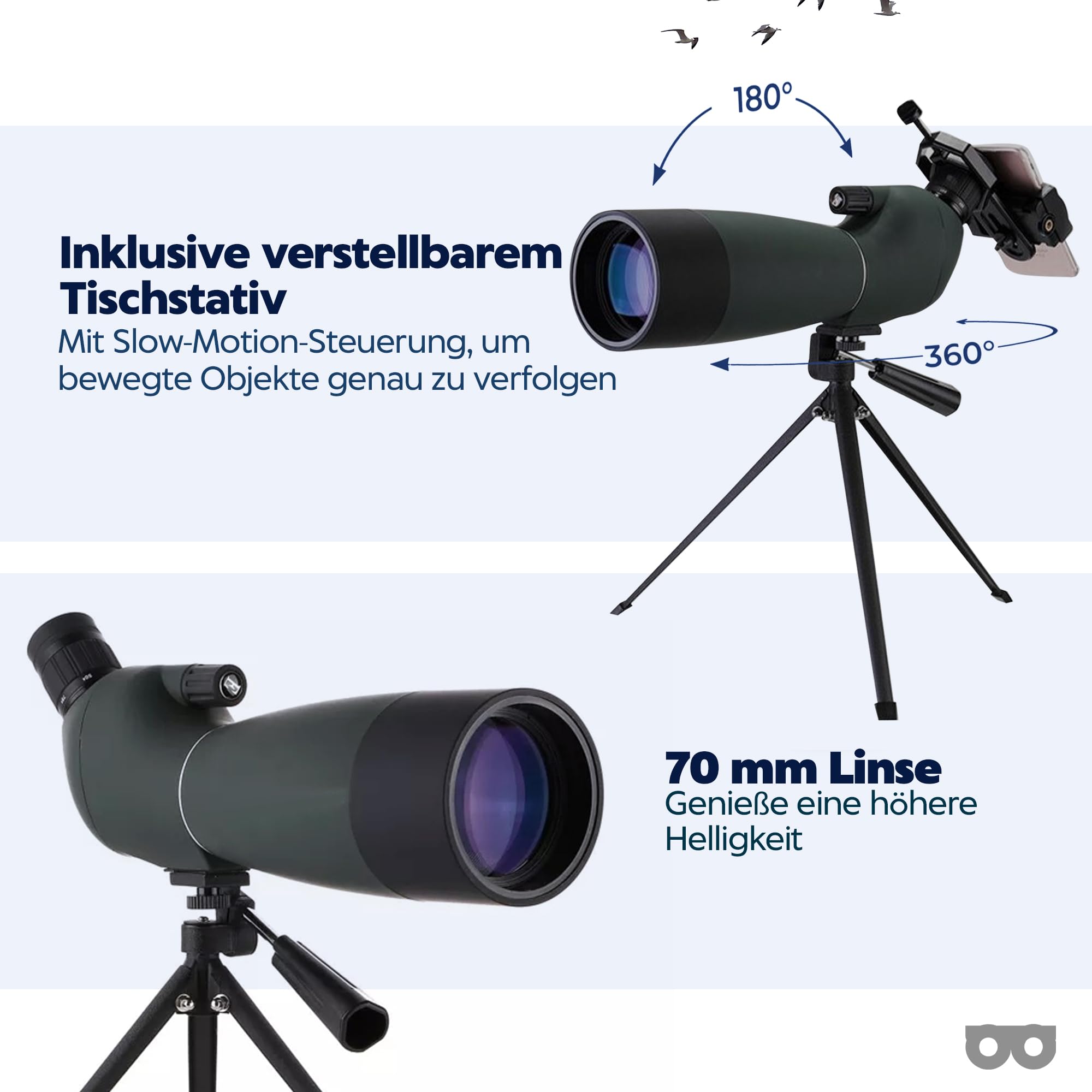 Spektiv 25-75x70 - HD-Zoom Spektiv mit FMC BaK-4 Prisma