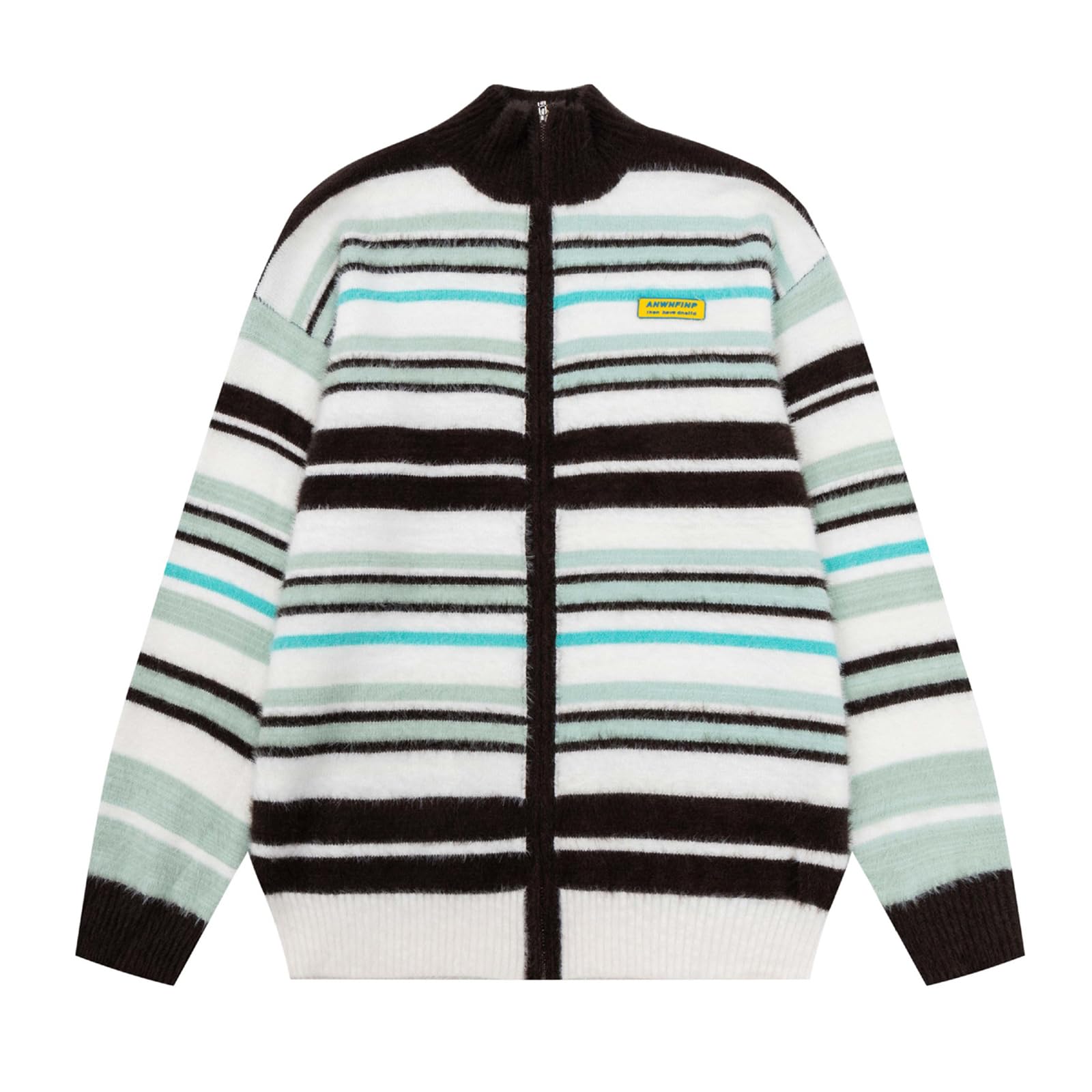 Cardigan tricoté pour hommes à rayures dégradées décontracté - 5