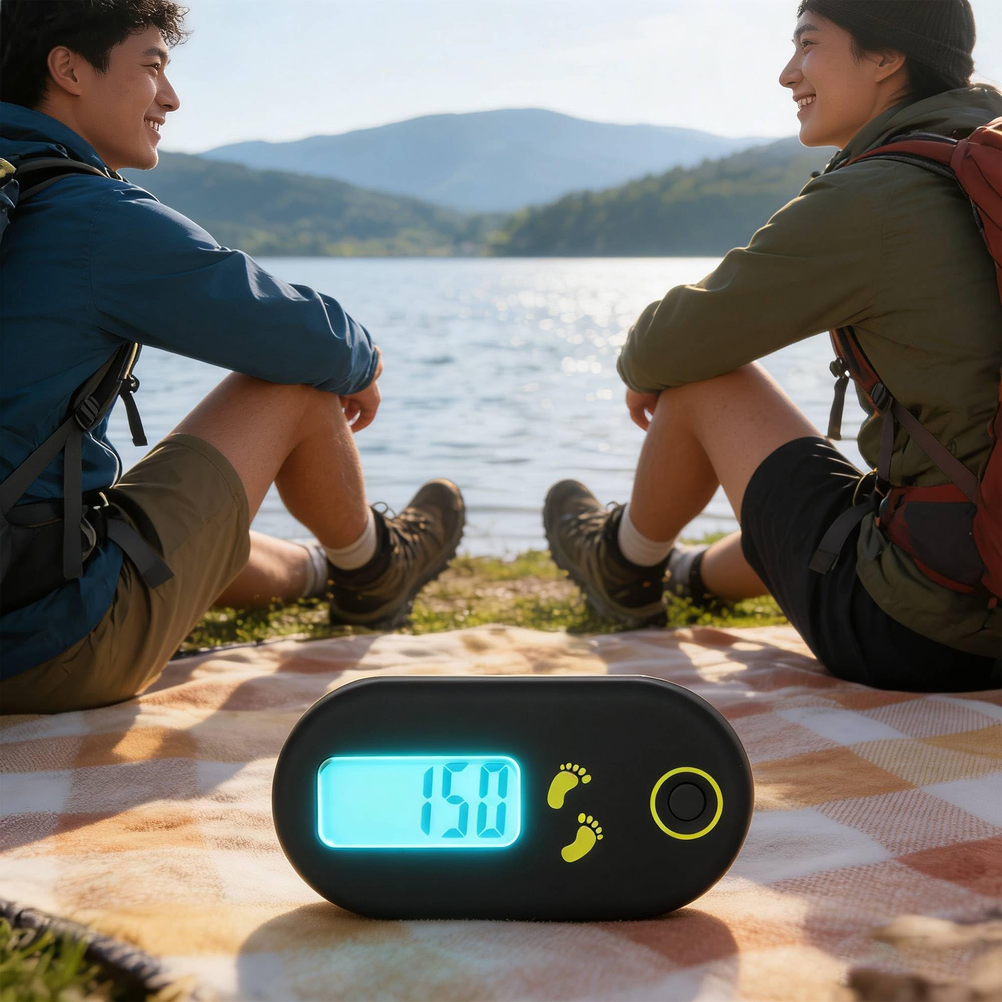 WYFCR Mini Podomètre, Compteur de Pas de Marche 3D, Affichage Précis des Pas des Hommes et des Femmes Âgés