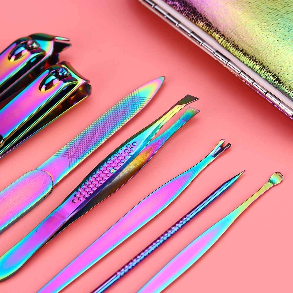 Obcinacze do paznokci 8/18 sztuk wielofunkcyjne narzędzie do przycinania paznokci ze stali nierdzewnej zestaw obcinaczy nożyczki kosmetyczne Manicure Pedicure