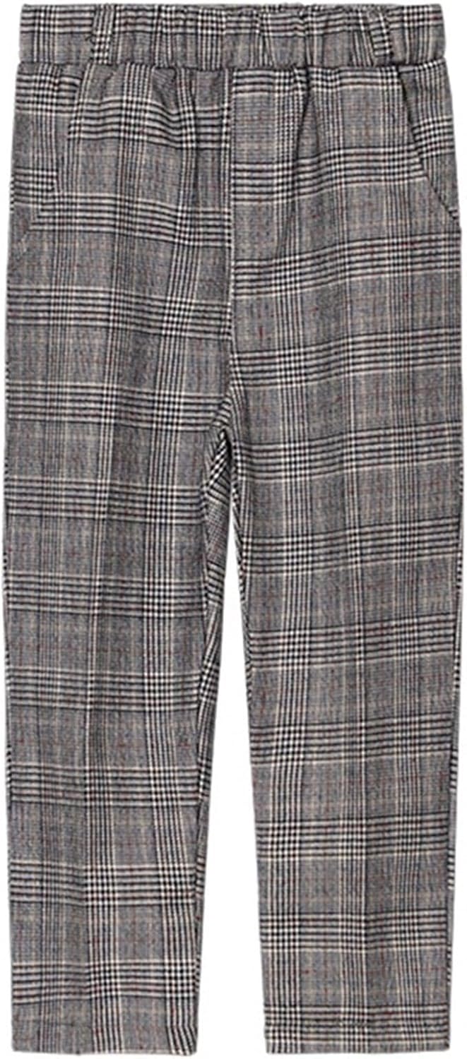 SAROULU Boy’s Flat-Front Dress Pant Straight Leg Fit Pull-on Relaxed Fit School Uniform Pants