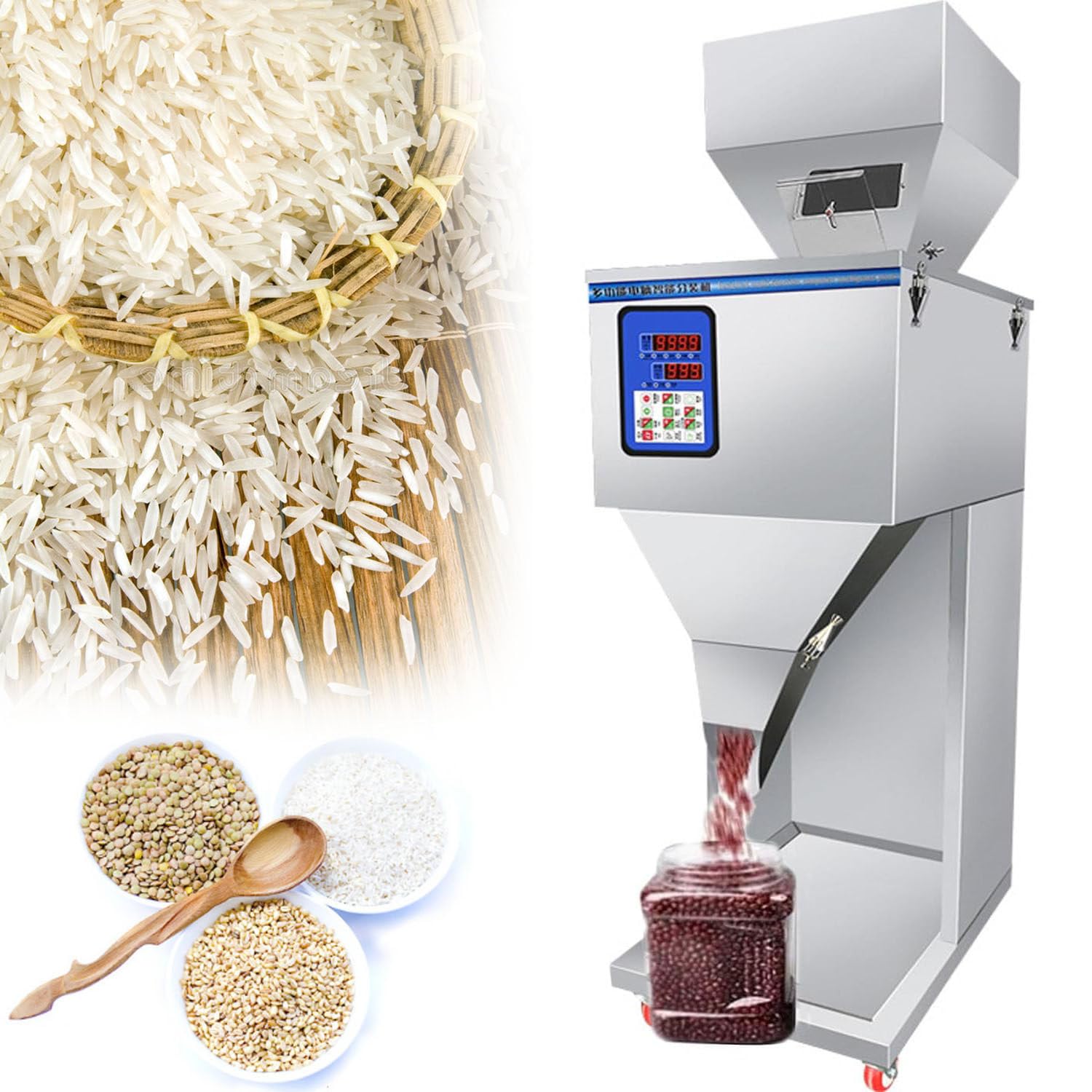 Doseur Automatique pour Poudre, Riz, granulés et Sucre, équipement de Remplissage et de Pesage quantitatif avec pédale, idéal pour Le Conditionnement en Bouteilles et Sac,