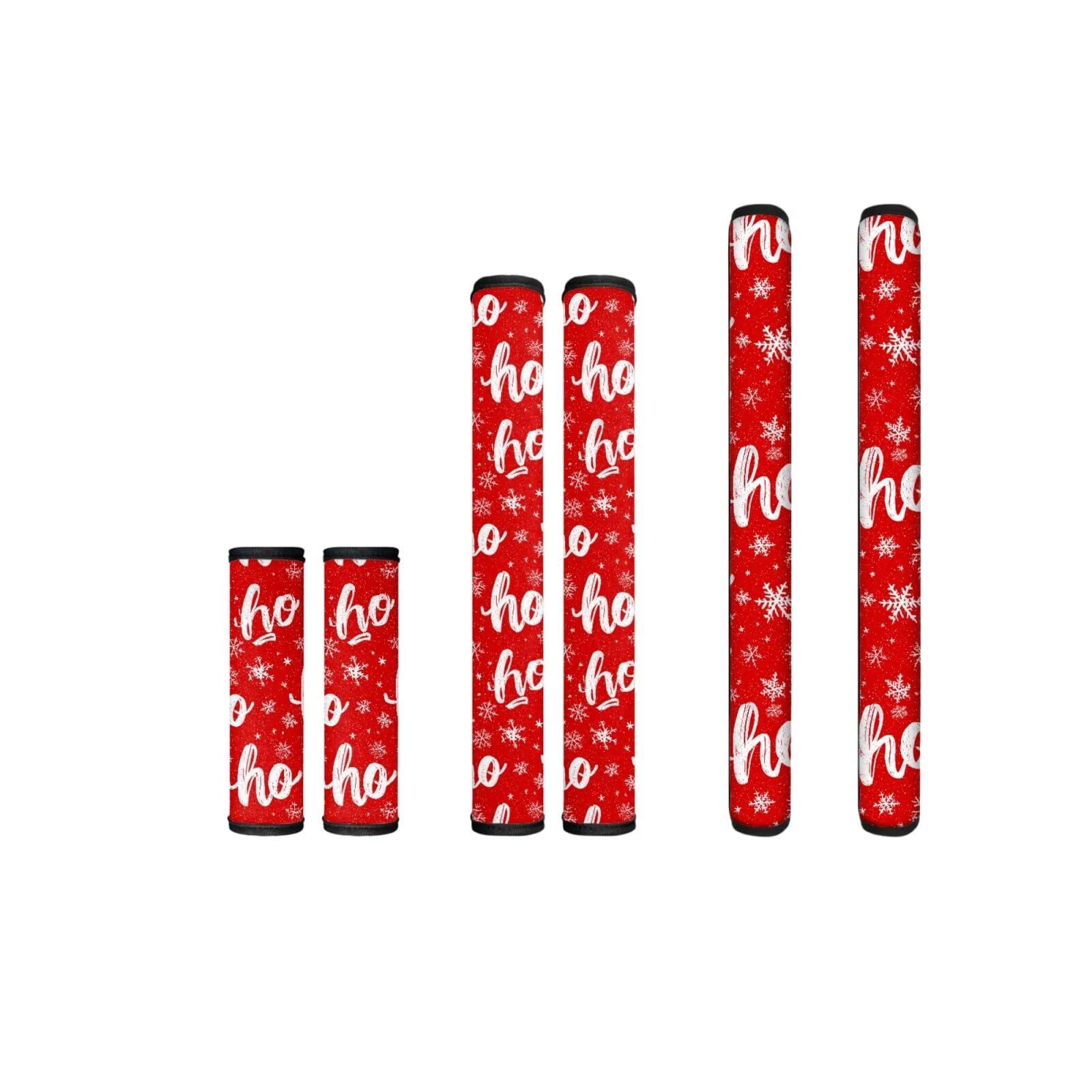 Biyejit 6PCS Christmas Hohoho Refrigerator Door Handle Covers, Adjustable Microwave Fridge Holder Handle Cover Washable Anti-Skid Static Stains Fingerprint, Xmas Kitchen Appliance Decor