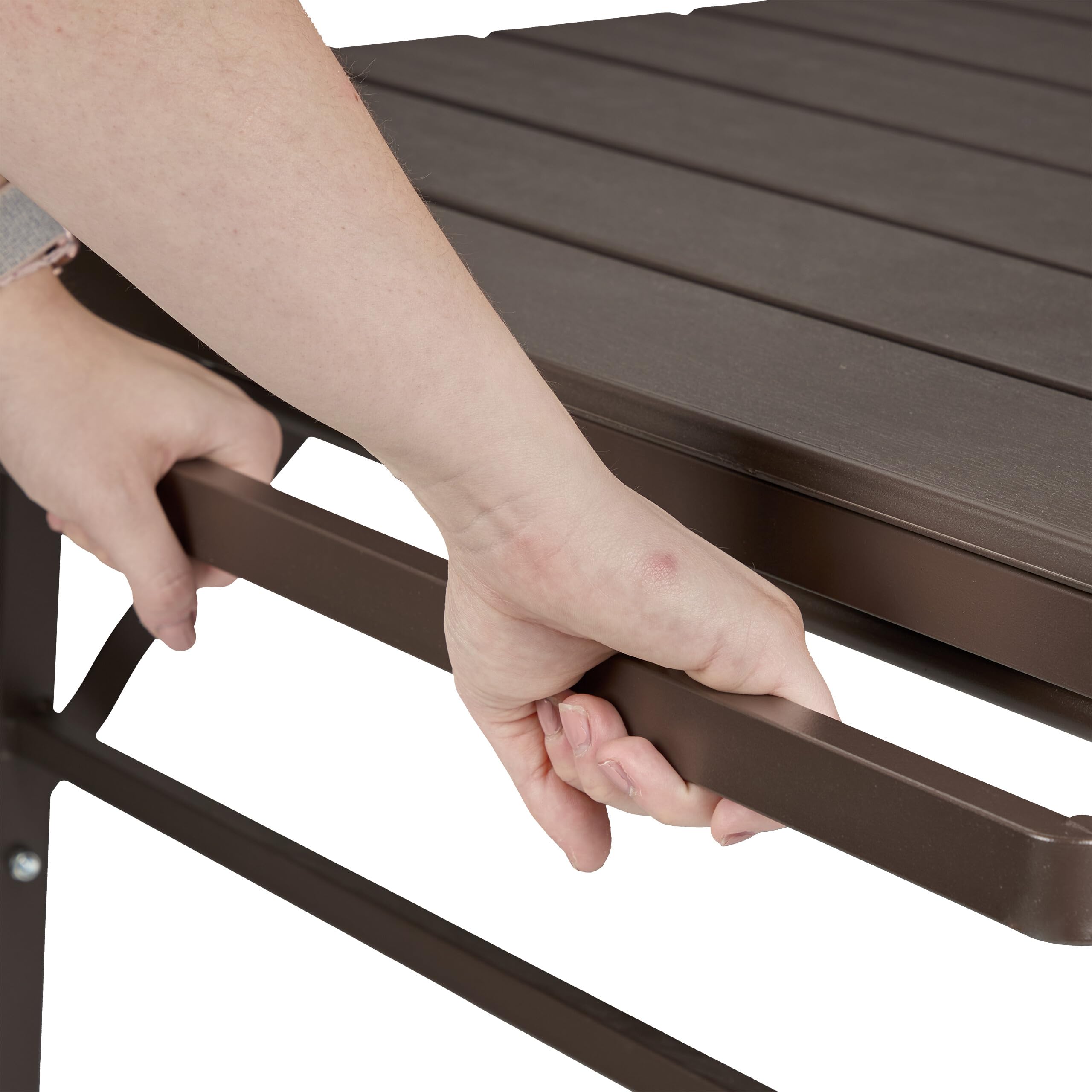 Relaxdays Tavolo Pieghevole da Giardino Allungabile 166-215 cm Plastica Acciaio 8 Persone Marrone
