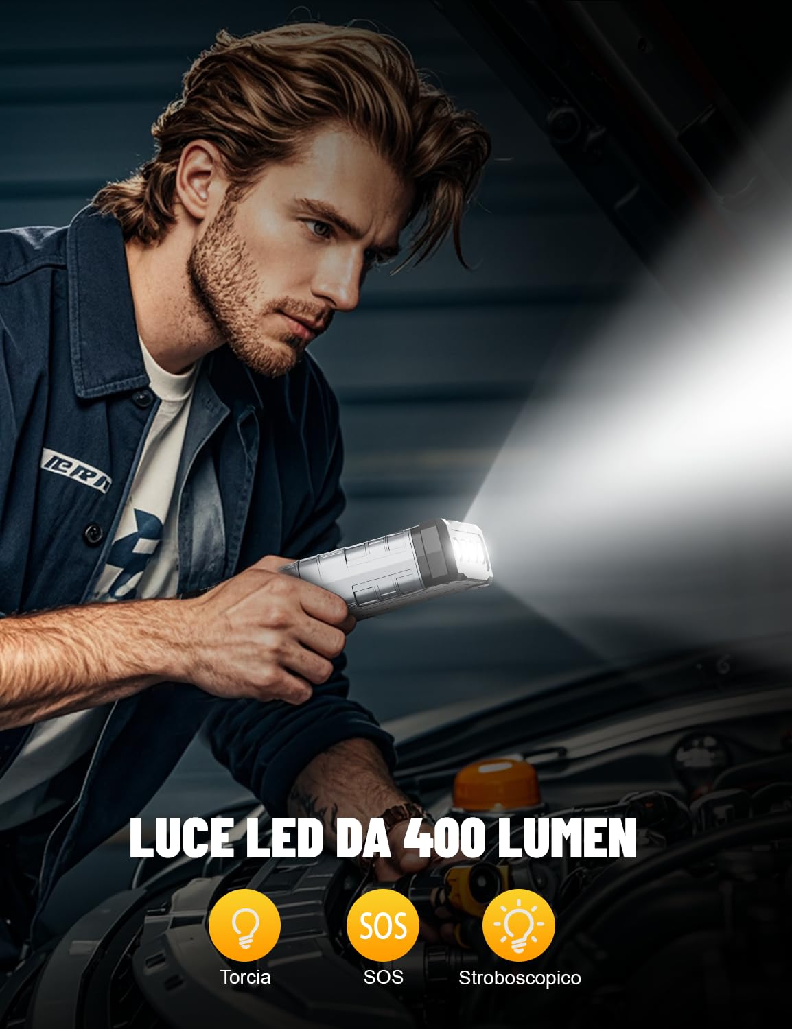 SHARMEAL Avviatore Batteria Auto 10000A, Avviatore di Emergenza per Auto per Motori Tutti Benzina e 10.0L Diesel, Portatile 12V Booster Avviamento con Torcia, Cavo di Avviamento, Ricarica USB