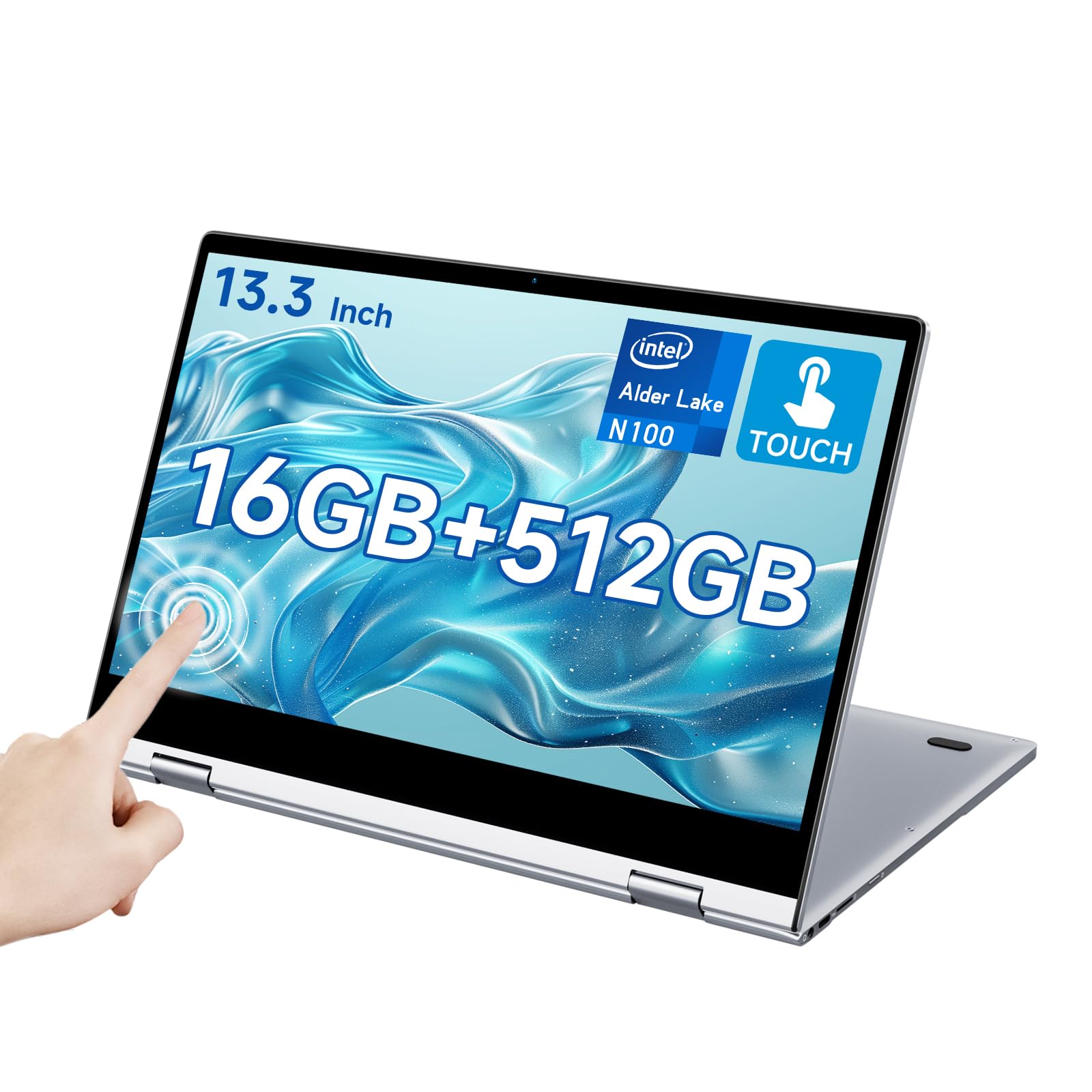 Bmax Laptop 2 em 1, tela sensível ao toque FHD IPS de 13,3