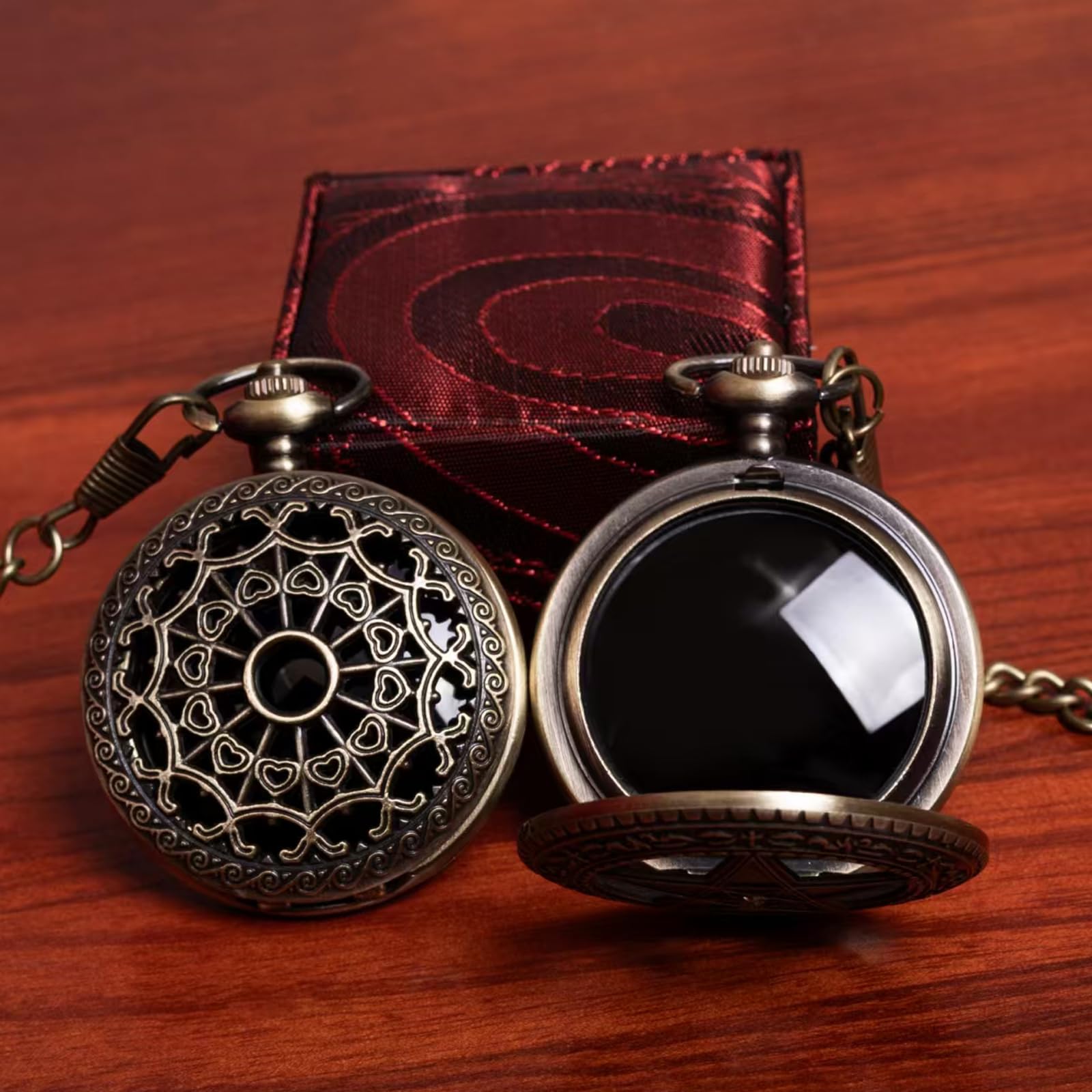 Scrying Design Pocket Watch Scrying Mini Black Obsidian Scrying Mirror - Pocket Watch ...