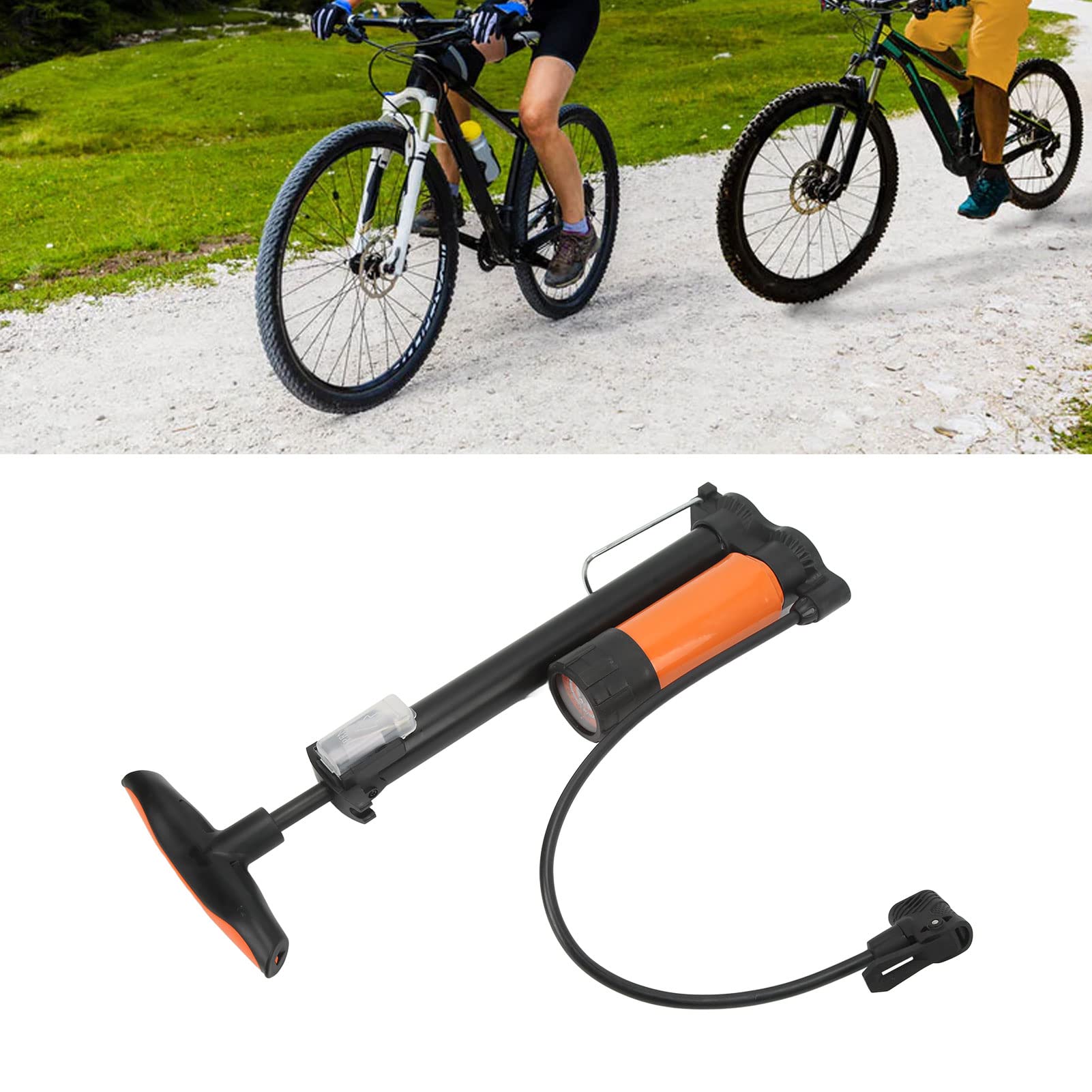 Pompa ad Aria ad Alta Pressione per Pneumatici da Bici da Strada di Montagna Strumento di gonfiaggio Portatile con barometro preciso Uso Interno ed Esterno