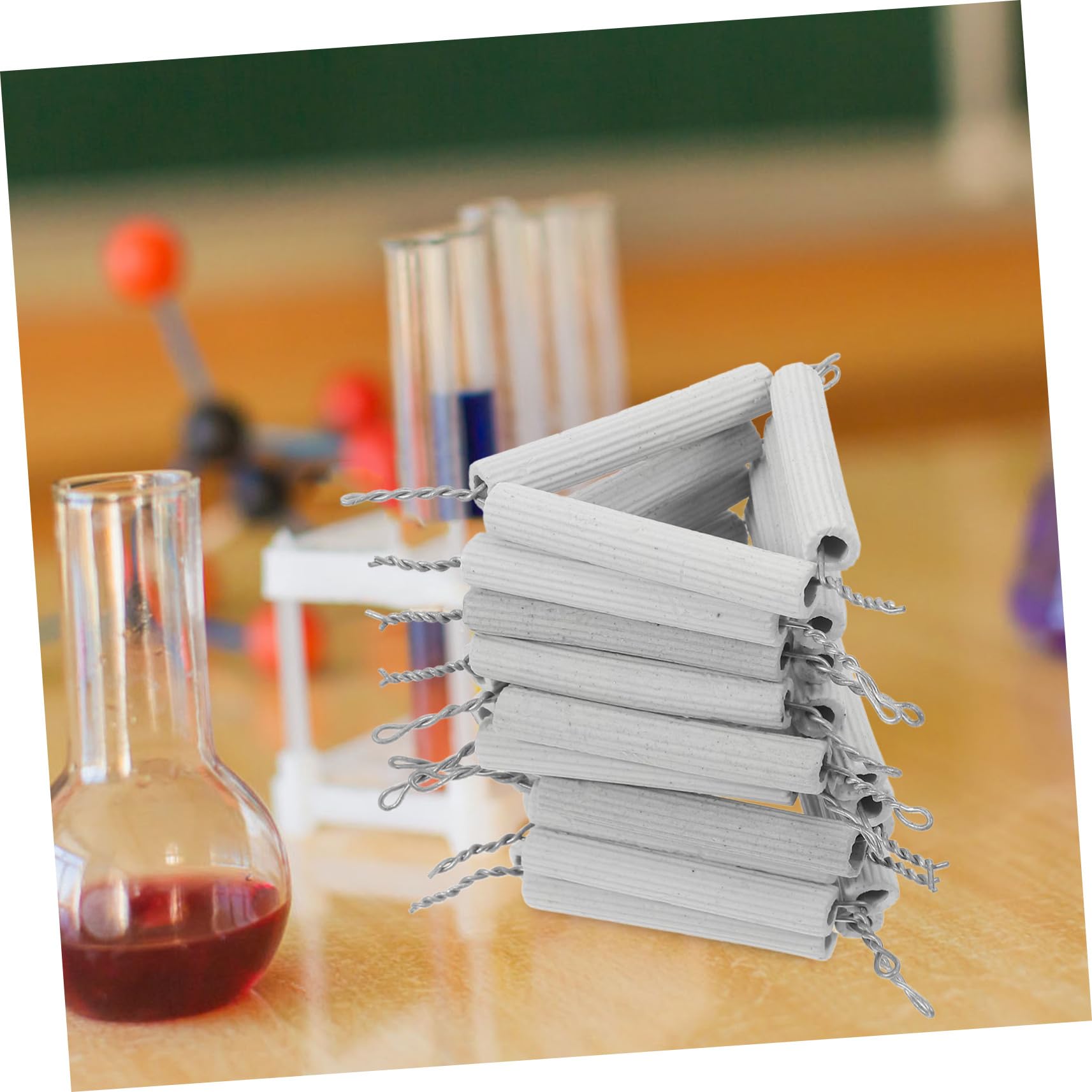 MUCKLILY 10pcs Ceramic Crucible Triangle Crucible Holder Science Equipment Supplies Experimental Apparatus Chemistry Heating Rack Crucible Support Holder Crucible Rack Stainless Steel White