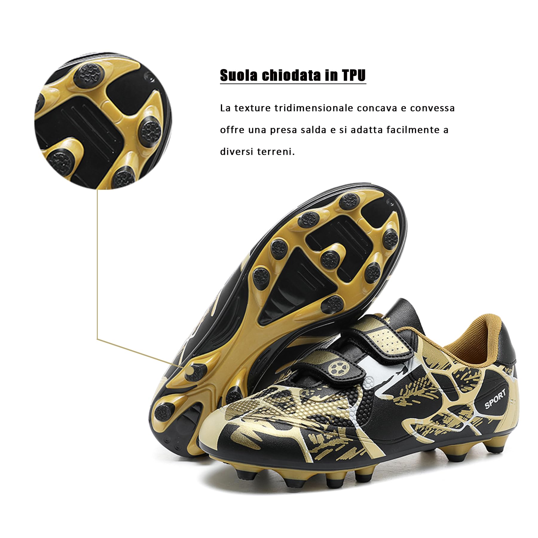 BAODLE Scarpe da Calcio Ragazzi FG/AG Professionale All'aperto Calcio da Scarpe Ragazzo TF Allenamento Bambini Teenage Spike