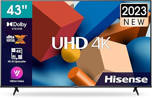 Hisense 108 cm (43 inches) Bezelless Series 4K Ultra HD Smart LED Google TV 43A6K (Gray) | with 3 Years Warranty