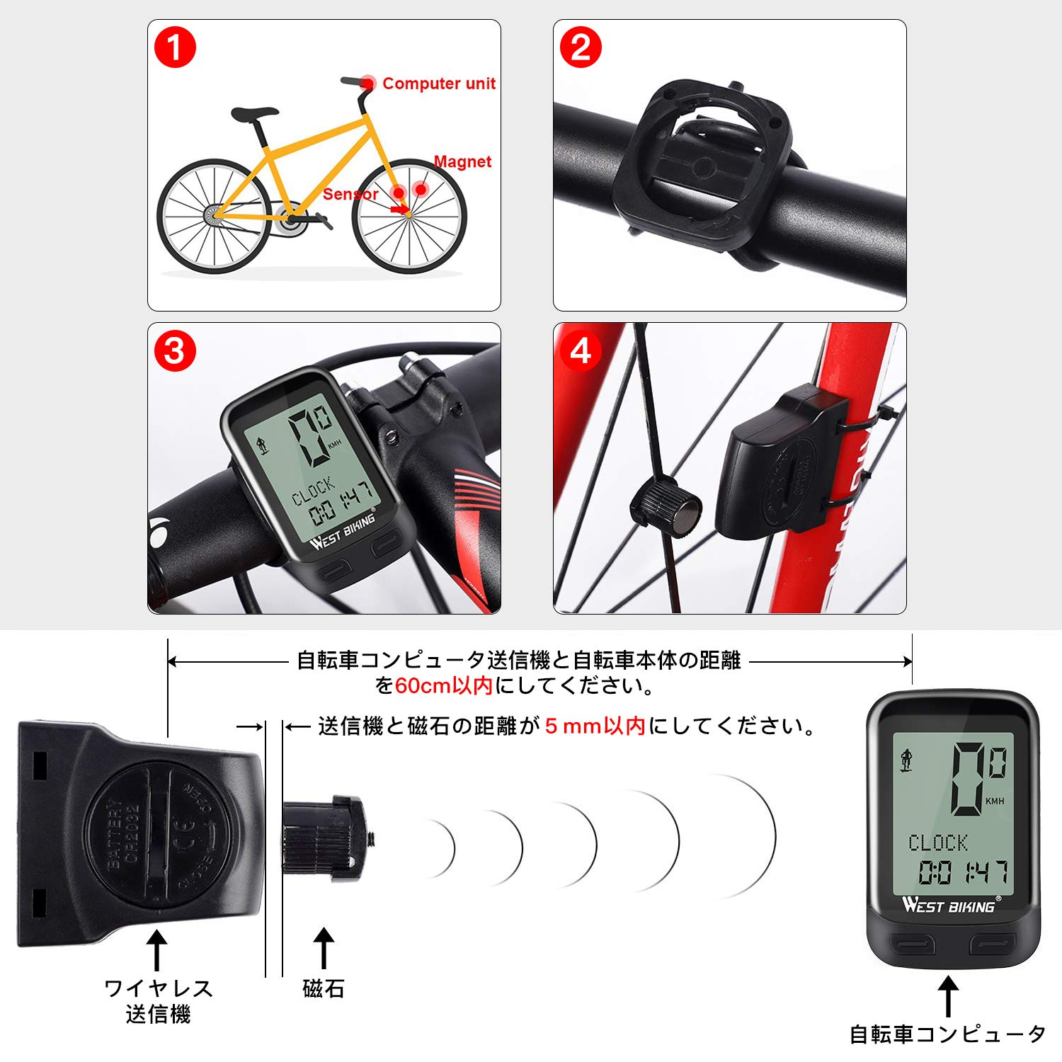 Amazon | サイクルコンピューター 2021革新技術 Flagicon 自転車