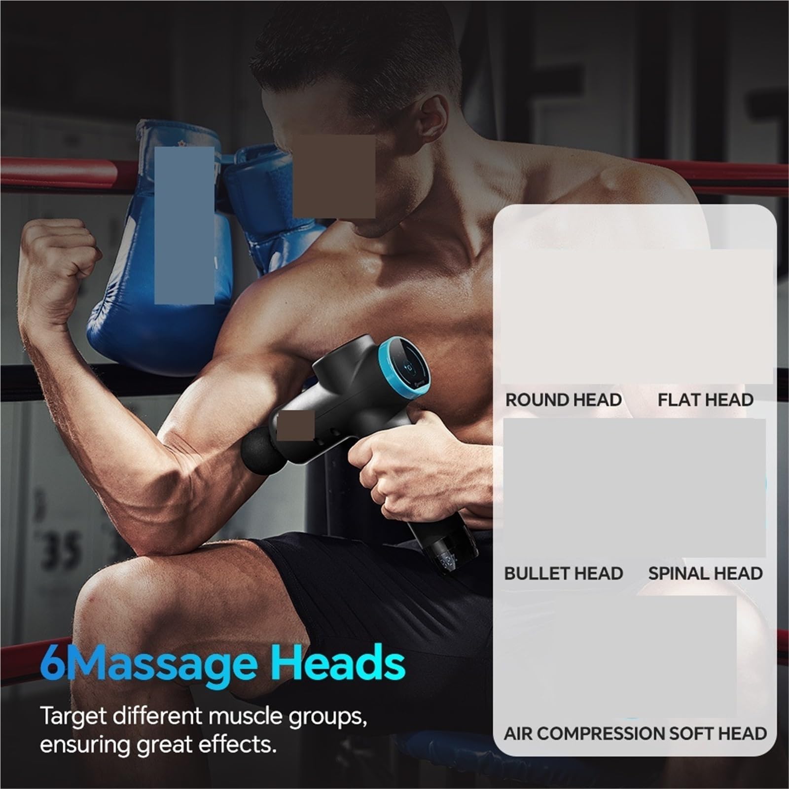 Pistola de Masaje, Pistola De Masaje Con Pantalla LCD Masajeador Músculos Profundos para Relajación Muscular