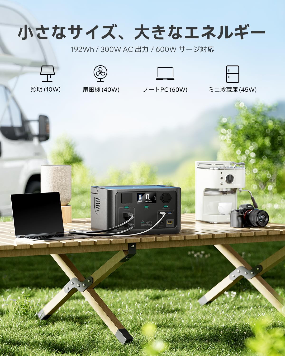 Amazon.co.jp: Arkpax ポータブル電源 192Wh 家庭用蓄電池 小型軽量