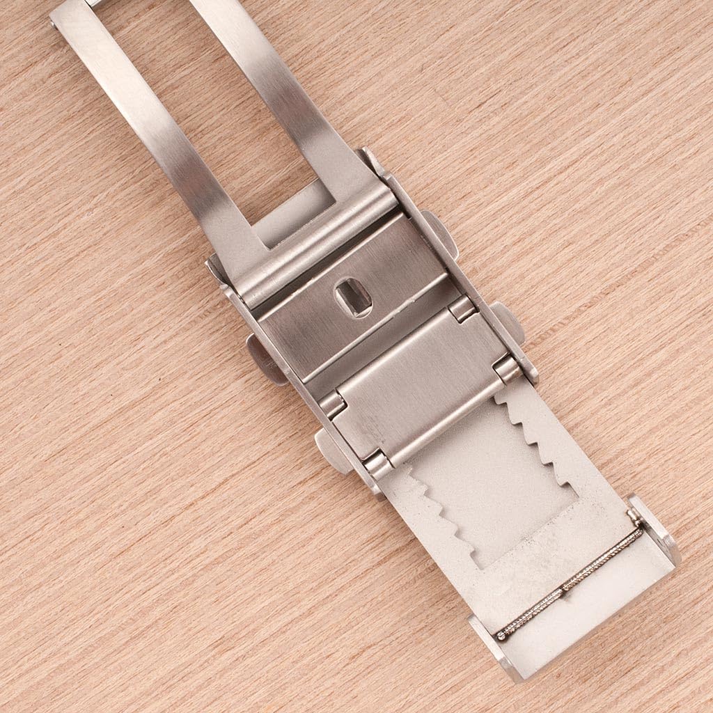 StrapHabit Quick Adjust Ratcheting Deployant Watch Clasp Buckle - Stainless Steel Deployment for Stainless Steel Bracelets