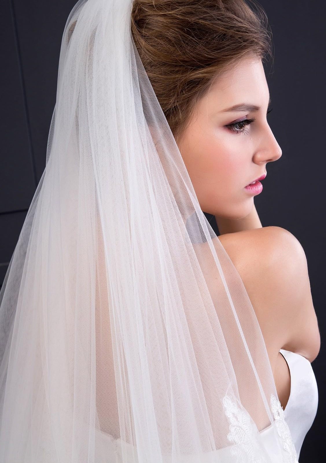 Nozze Veli da Sposa Mantella da Sposa Lunga in Pizzo 3Metri Velo da Sposa in Pizzo A 2 Strati, Romantico di Lusso Accessori da Sposa Veli da Sposa Cattedrale for Abiti da Sposa White