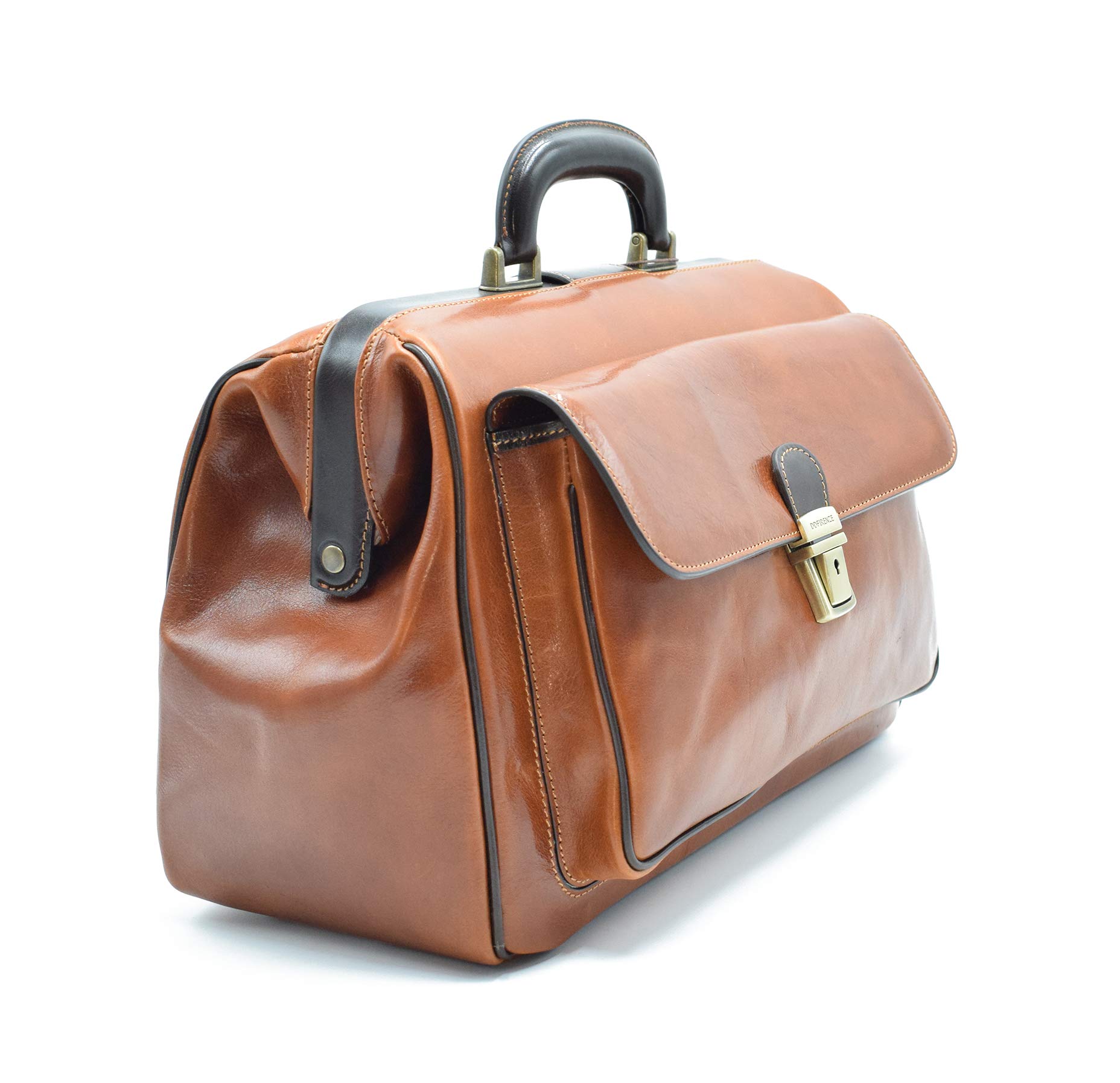 D&D - Sacoches médicaux en cuir véritable anglais Man – D&D0203 Bicolor – Fabriqué en Italie