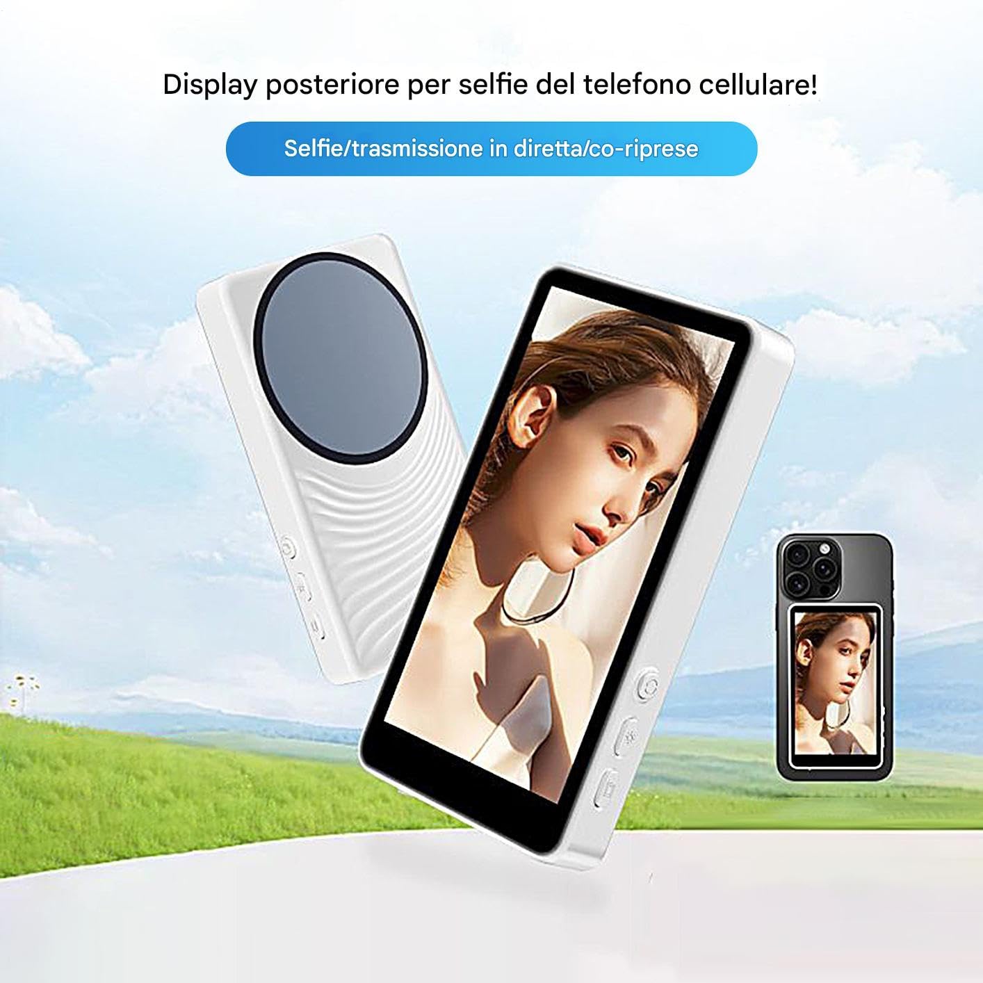 Monitor Kamery Tylnej Magnetyczny Ekran do Selfie dla Streamingu na Żywo