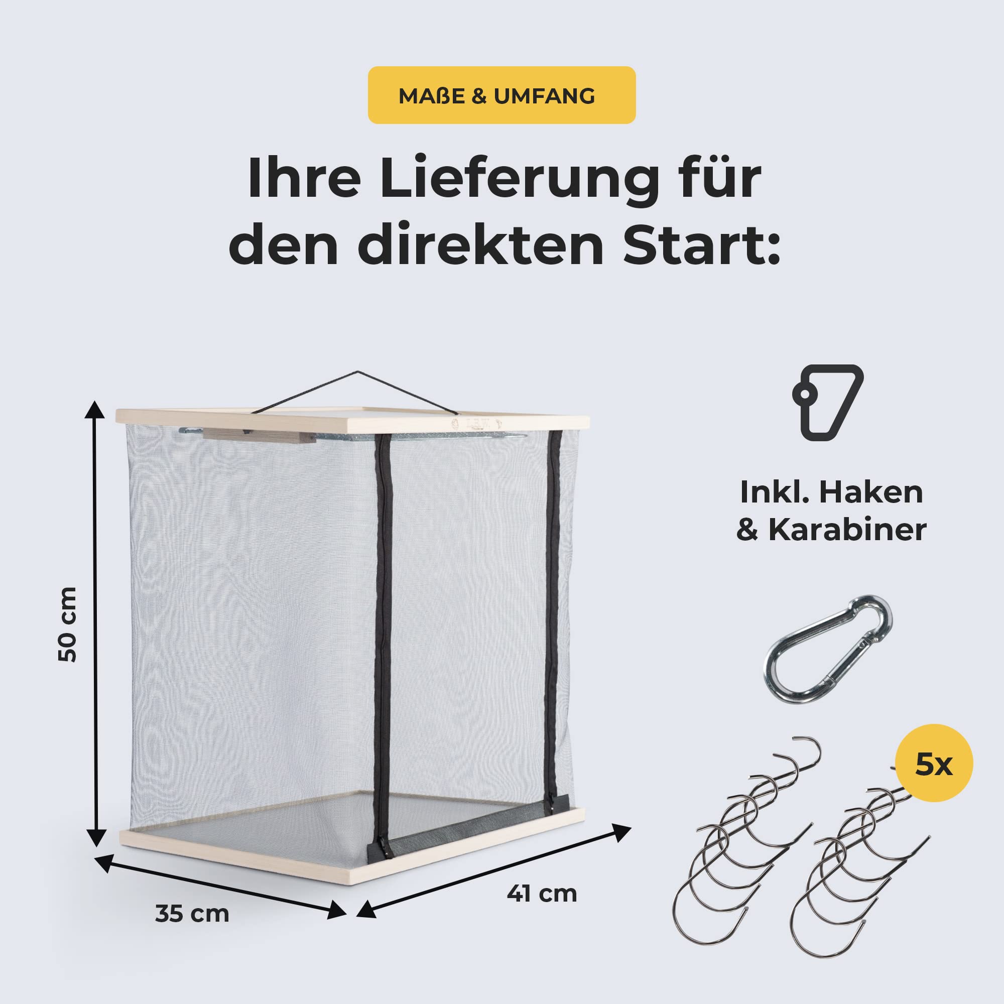 L.E.W hängender Reifeschrank – klappbare Reifekammer aus Holz für Wurst, Fleisch, Käse & Fisch – platzsparend zum Aufhängen