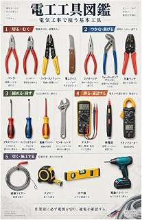 電工工具図鑑 電気工事で使う基本工具 学習ポスター