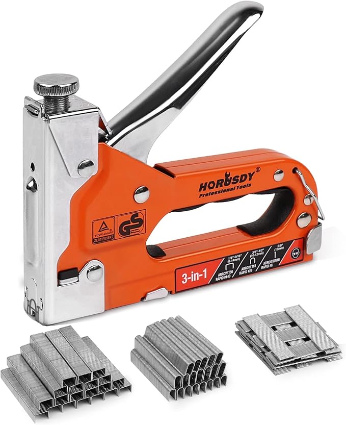 HORUSDY 3in1 Staple Gun Heavy Duty, Stapler Gun with 3000 Staples