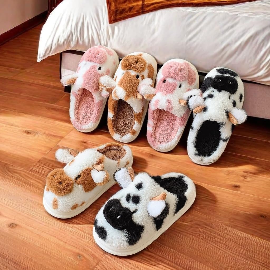Cute Cozy Fuzzy Animal Slippers For Women, Winter Warm Plush Comfy Indoor Outdoor Slippers - Image 7