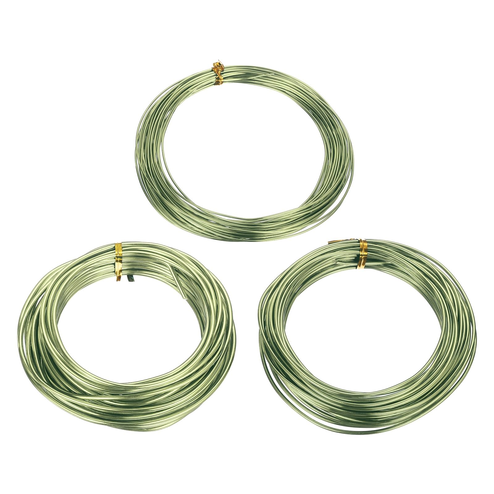 sourcing map 3 Roll Bonsai Wire 1/2/3mm Each Roll 32.8ft (10m) Anodized Aluminum Bonsai Wire for Gardening Tree Branch Fixing DIY Crafting, Green