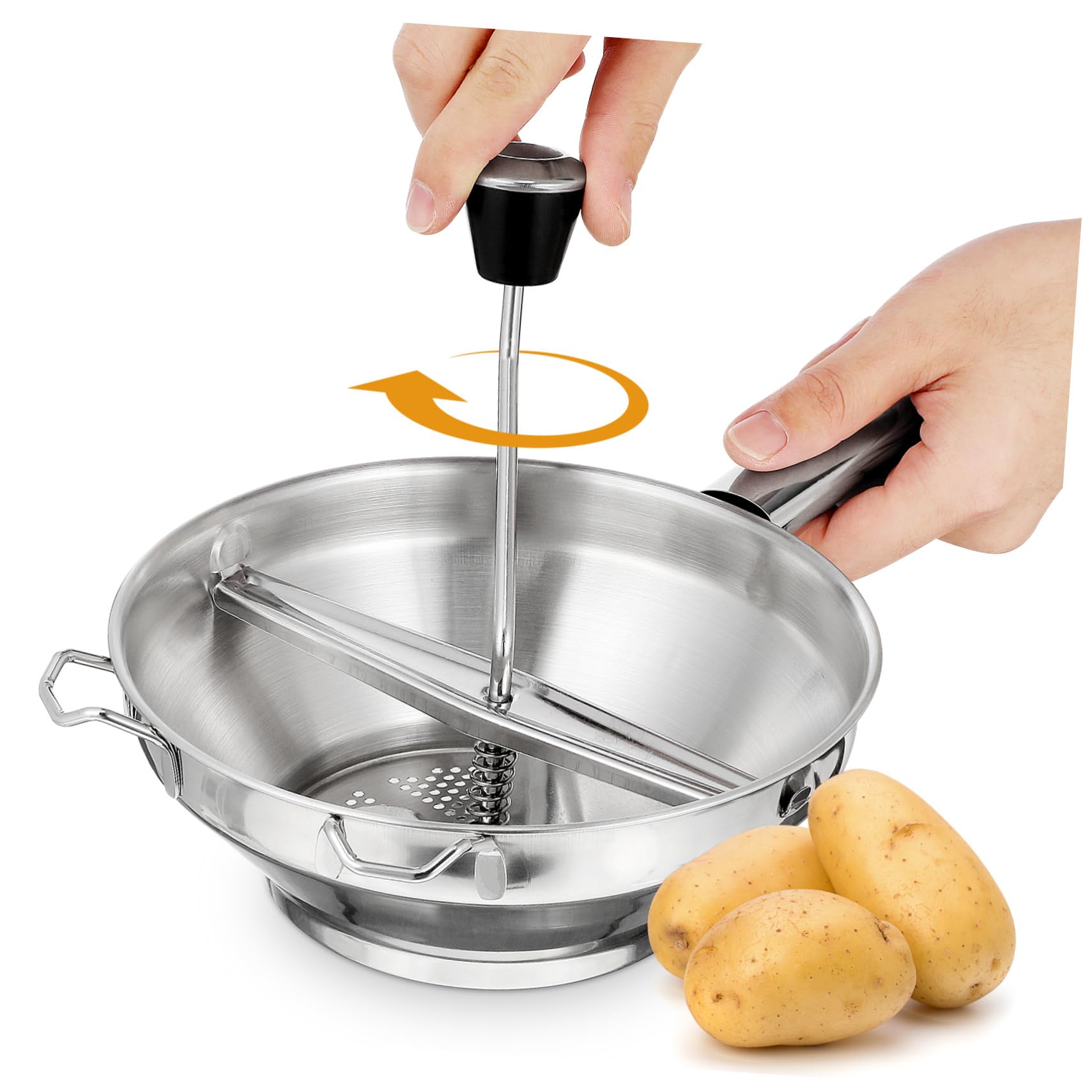 Presse Purée Manuel Acier Inoxydable Moulin à Pommes de Terre Antidérapant