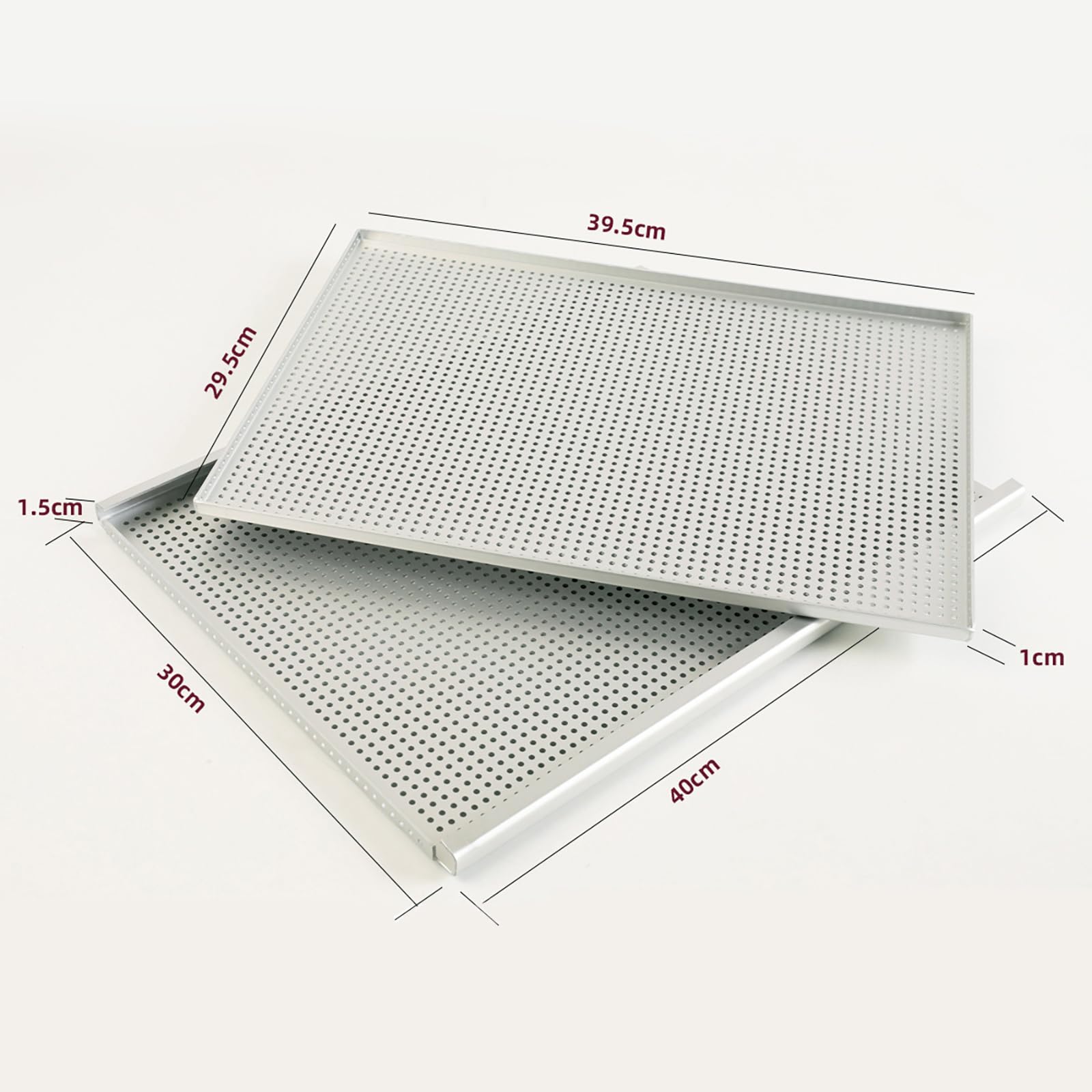 Lot de 2 plaques de cuisson antiadhésives perforées pour pâtisseries feuilletées et feuilles de mille - Pour viande et dessert - Outil de cuisine - Plateau à pâte feuilletée