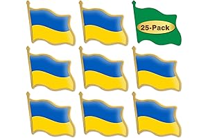 25/50/100/200 Pcs Ukraine Flag Lapel Pins Bulk: Support Ukraine with Pride