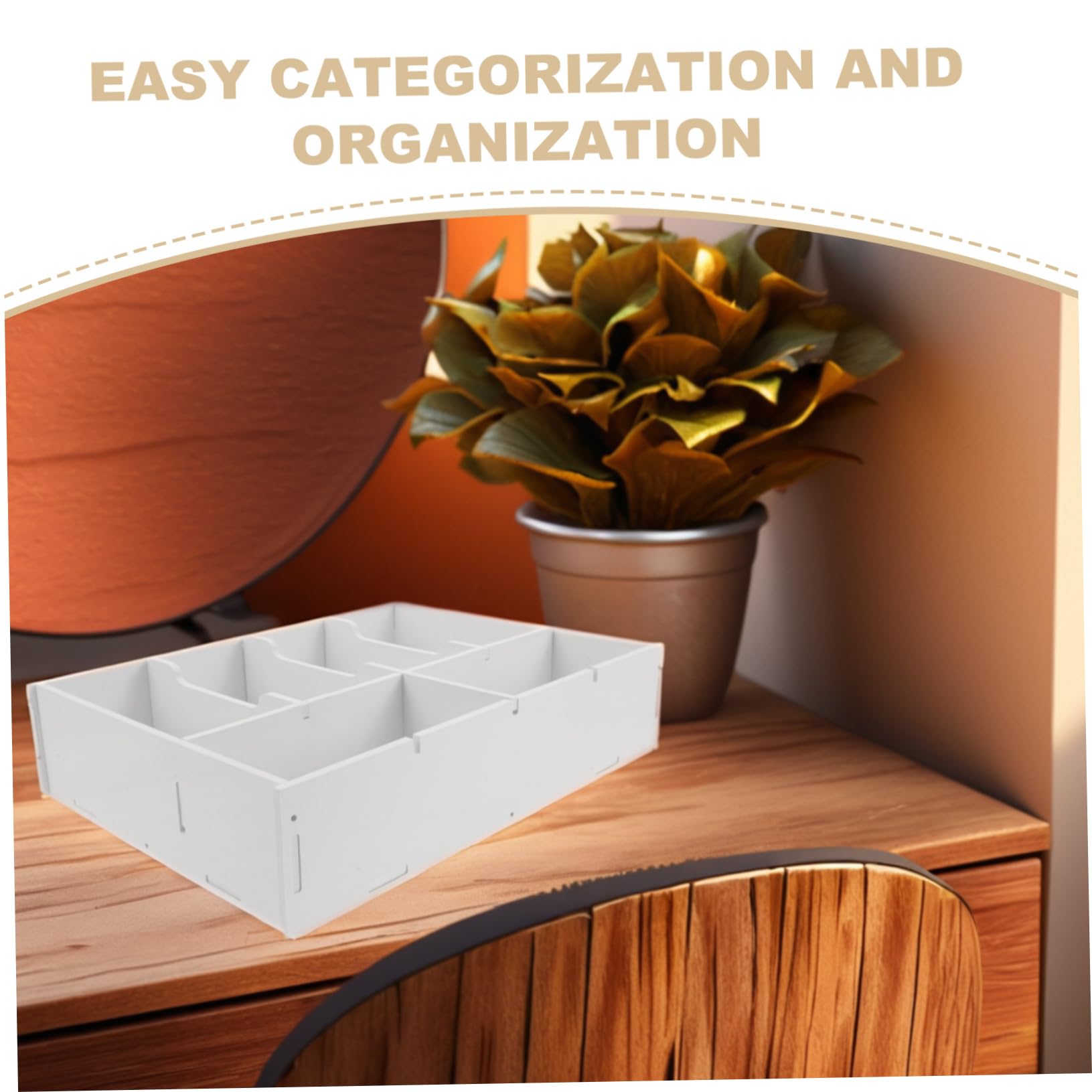 Beige Geldorganisator aus Pvc Holzverbund mit Mehrfachem Fachdesign zur Einfachen Aufbewahrung von Bargeld und Münzen für Supermarkt Kassen und Büro Schubladen