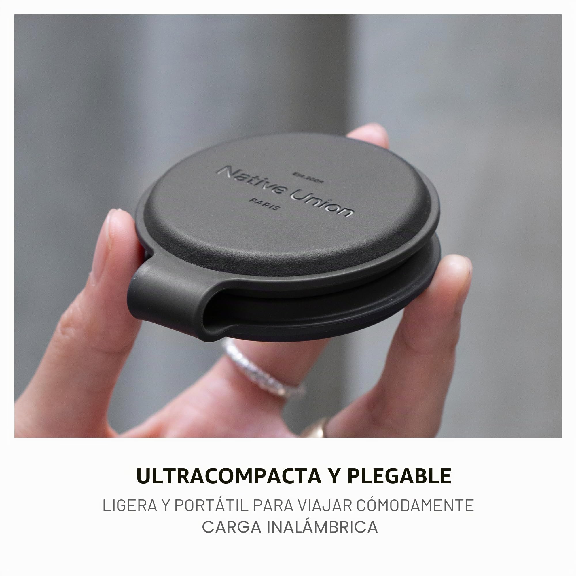 Native Union Voyage Cargador inalámbrico magnético 2 en 1 para iPhone 16, AirPods, Apple Watch y múltiples Dispositivos - Certificado Qi2 y Compatible con MagSafe hasta 15W (Negro)