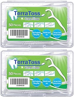 Dental Floss Picks [100 Pcs] | 2 Box of 50 Pcs each | Premium Toothpicks for Fresh Breath, Clean Teeth & Healthy Gums (BOX (100 Pcs))