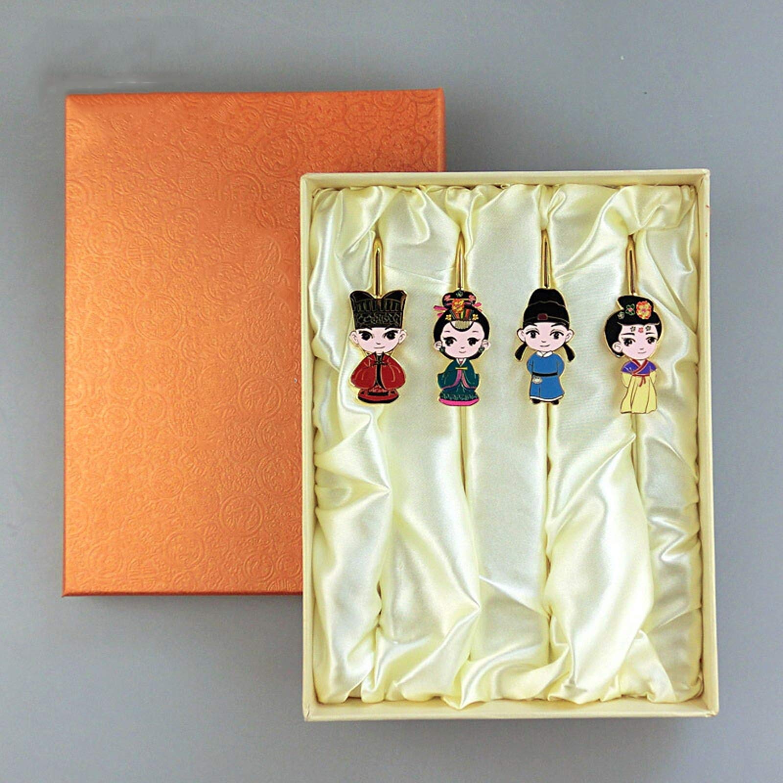 Signets 4 pièces Signets en métal Vintage Style Chinois Bookmark for Collections d'école de Bureau for Lecteur Femme et Enfants Signets pour Livre