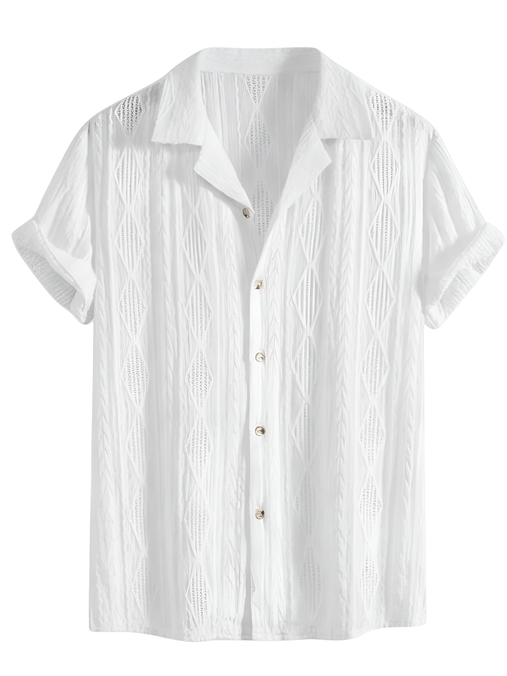 Shirt for Man | Mens Casual Shirts | Shirt for Man| Shirts for Mens Stylish |Half Sleeve Button Down Textured Summer Wear (Available in Plus Sizes)