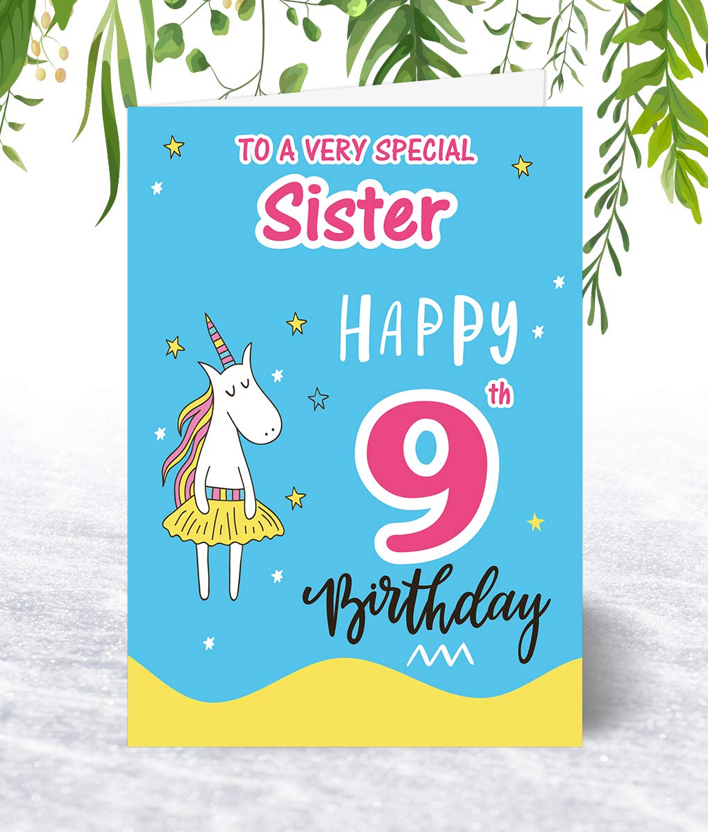 Tarjeta De 9º Cumpleaños De Olivia Samuel Con Diseño De Unicornio Funky –  Tarjeta De Tamaño Mediano Brillante (A5, 148 Mm X 210 Mm) Con Sobre  Despegar Y Sellar, image size:1020x1200