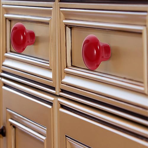 Miniatura 5 de VOSAREA Perillas de cerámica negras para puertas de armario, cajones de armario, manijas de decoración roja navideña, manijas de gabinete de cocina