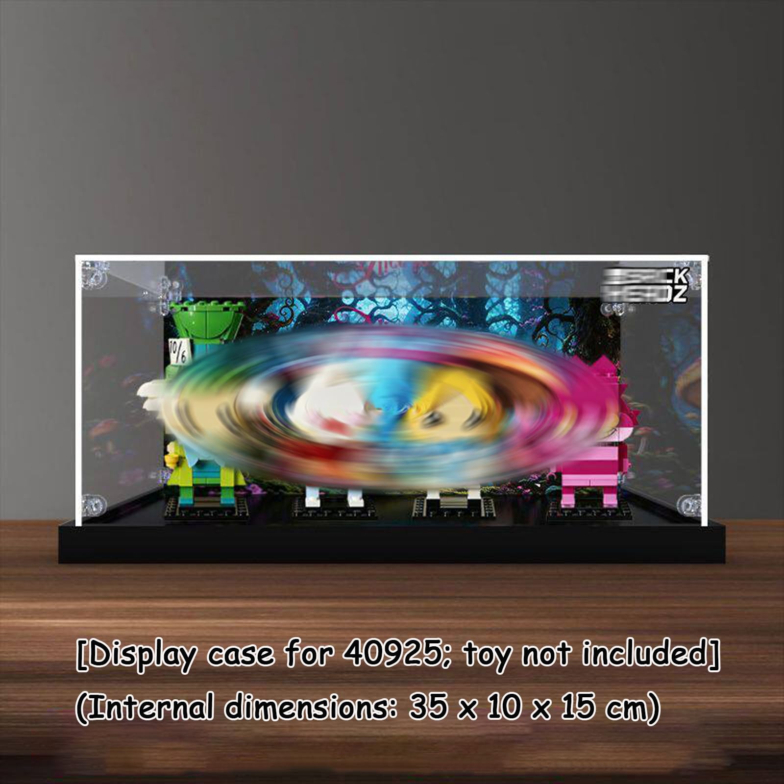 Akrylowa gablota do lego 40925 Al*ice in Wonderland Model, akrylowe pudełko ekspozycyjne z pleksiglasu, pyłoszczelna witryna, ochrona przed promieniowaniem UV, niestandardowy zestaw 40925 (bez modelu