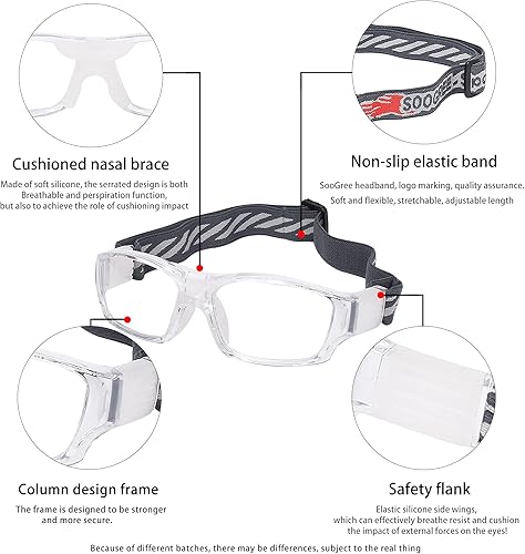 Miniatura 5 de Sports Glasses for Adult Protective Eyewear Running Glasses Basketball Football Shock Absorption Adjustable Strap