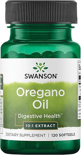 Swanson Aceite de orégano 101 suplemento natural que promueve la salud digestiva apoyo para la salud respiratoria y urinaria 120 cápsulas blandas