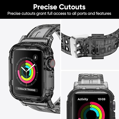 Miniatura 9 de Compatible con Apple Watch Band de 1.772 pulgadas, 1.732 pulgadas, 1.654 pulgadas, con funda antigolpes, correas deportivas para hombres y mujeres